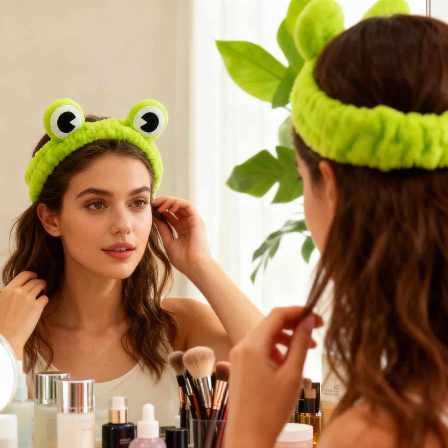 3pcs Spa Headband Cute Hair Band for Washing Face Women Microfiber Makeup Headbands with Snails Frog Crab Designs Coral Fleece Face Wash Facial Head Wraps Hair Lace for Cosmetic Shower
