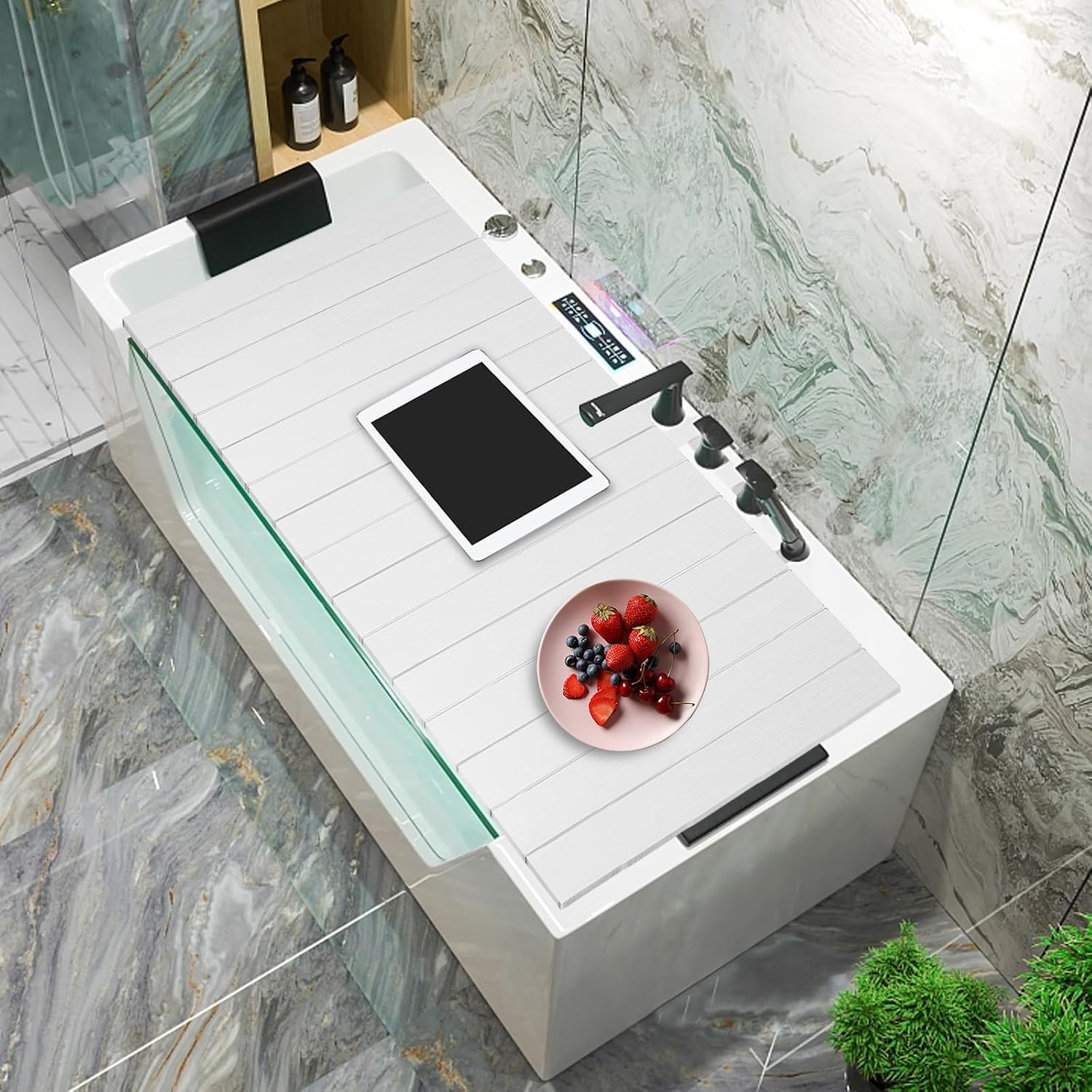 Bath Cover, Foldable Bathtub Board, Waterproof, Dustproof Bathtub Tray, Insulation PVC Bathtubs, Durable Insulation Plate for Home, Bathroom, Spa Experience