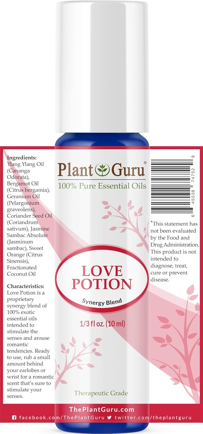 Love Potion Essential Oil Blend Roll On 10 ml 100% Pure Pre-Diluted Therapeutic Grade for Aromatherapy