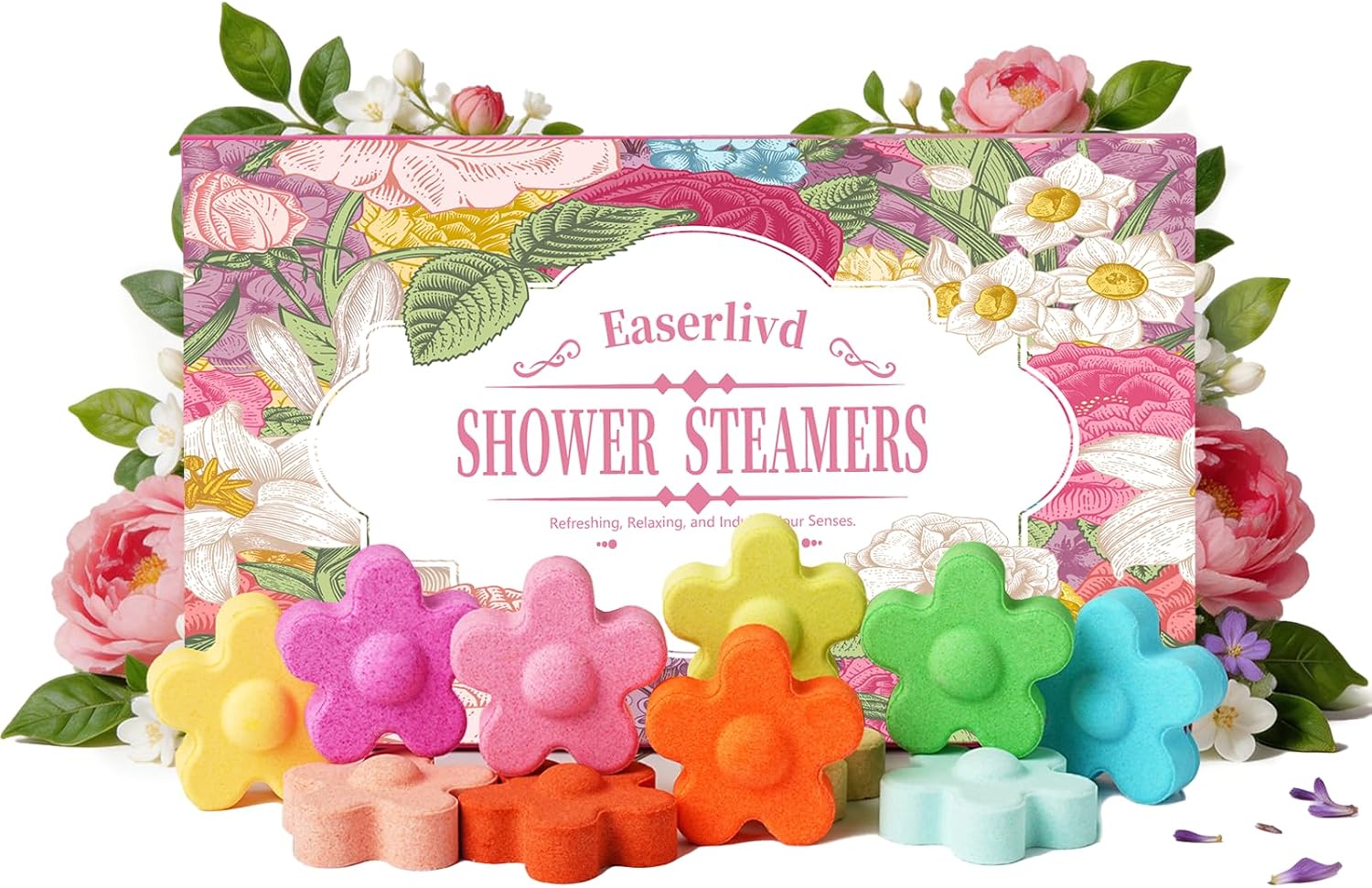 15-Pack Aromatherapy Shower Steamers, Essential Oils Shower Tablets, Shower Melts, 8 Assorted Scents, Graduation Gifts, Self Care Gift, Birthday Gift for Women, Wife, Girlfriend, Relaxing