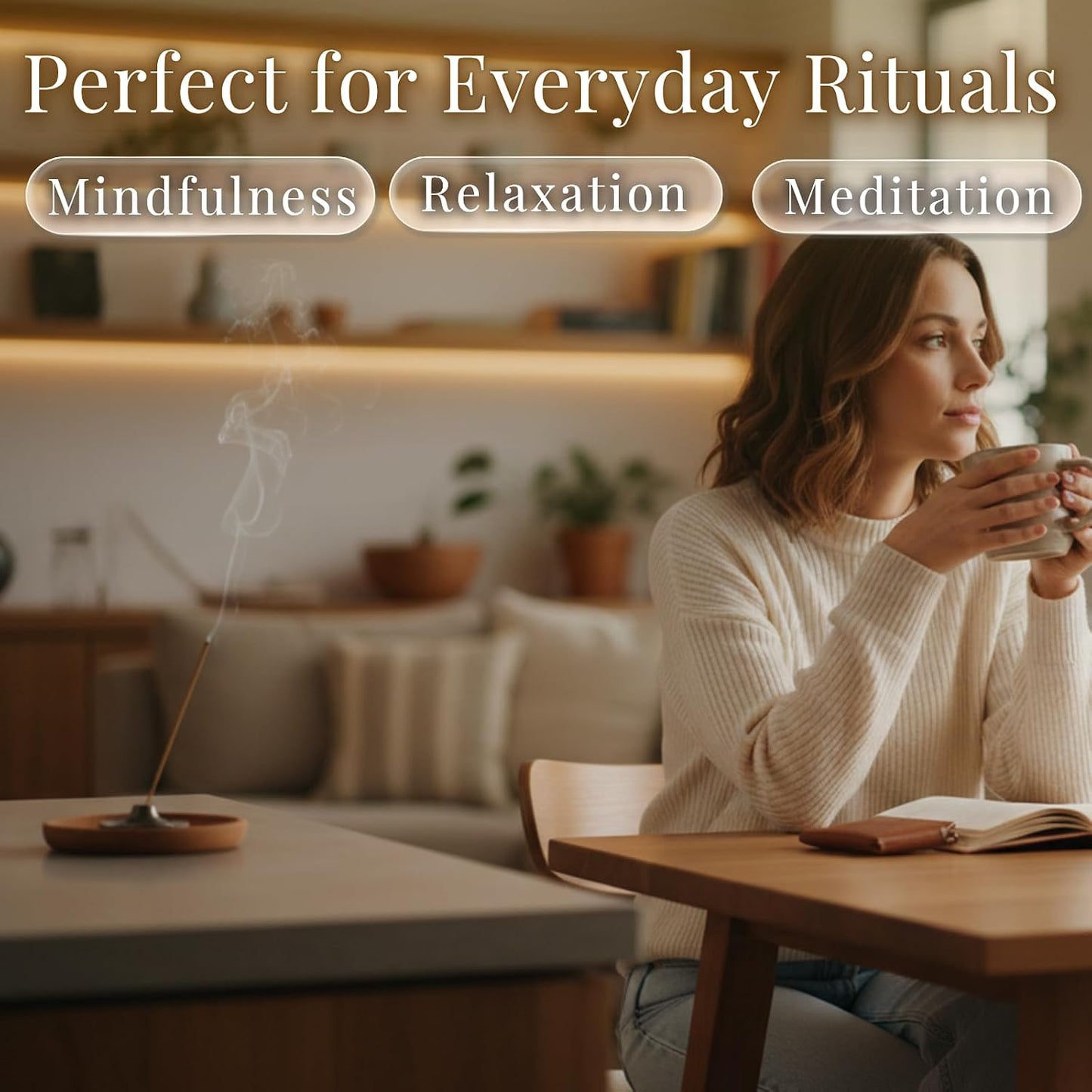 Osmanthus Premium Japanese Incense Sticks 60sticks Coreless Low Smoke Natural Charcoal Free Non Toxic Aromatherapy Meditation Calming Stress Relief Relaxation Yoga TOMORI