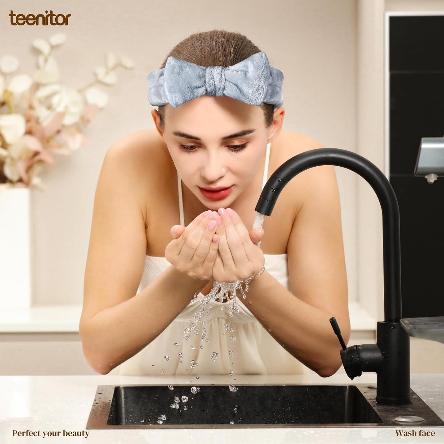 Teenitor Spa Headbands - 9Pcs Face Washing, Skincare and Self Care Puffy and Cute Headbands for Makeup, Girls and Women