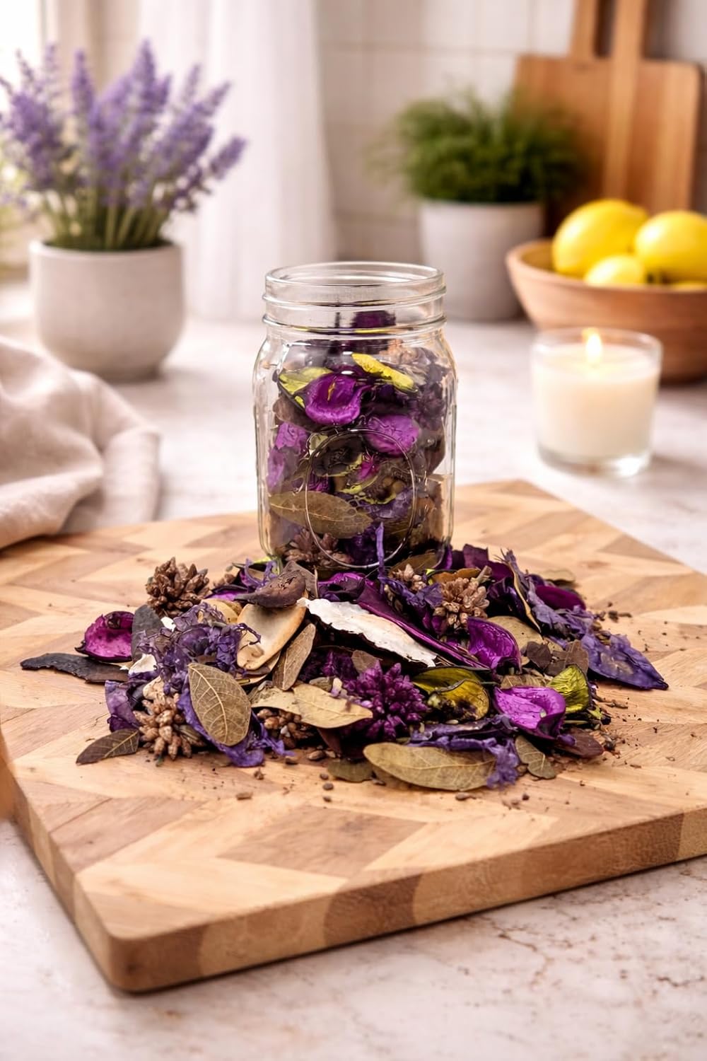 Lavender Fields Decorative Potpourri (4 oz) | Fresh Lavender Scented Home Fragrance for Baskets, Bowls, Displays & Seasonal Décor | Gift Box Garden Spring & Summer Potpourri