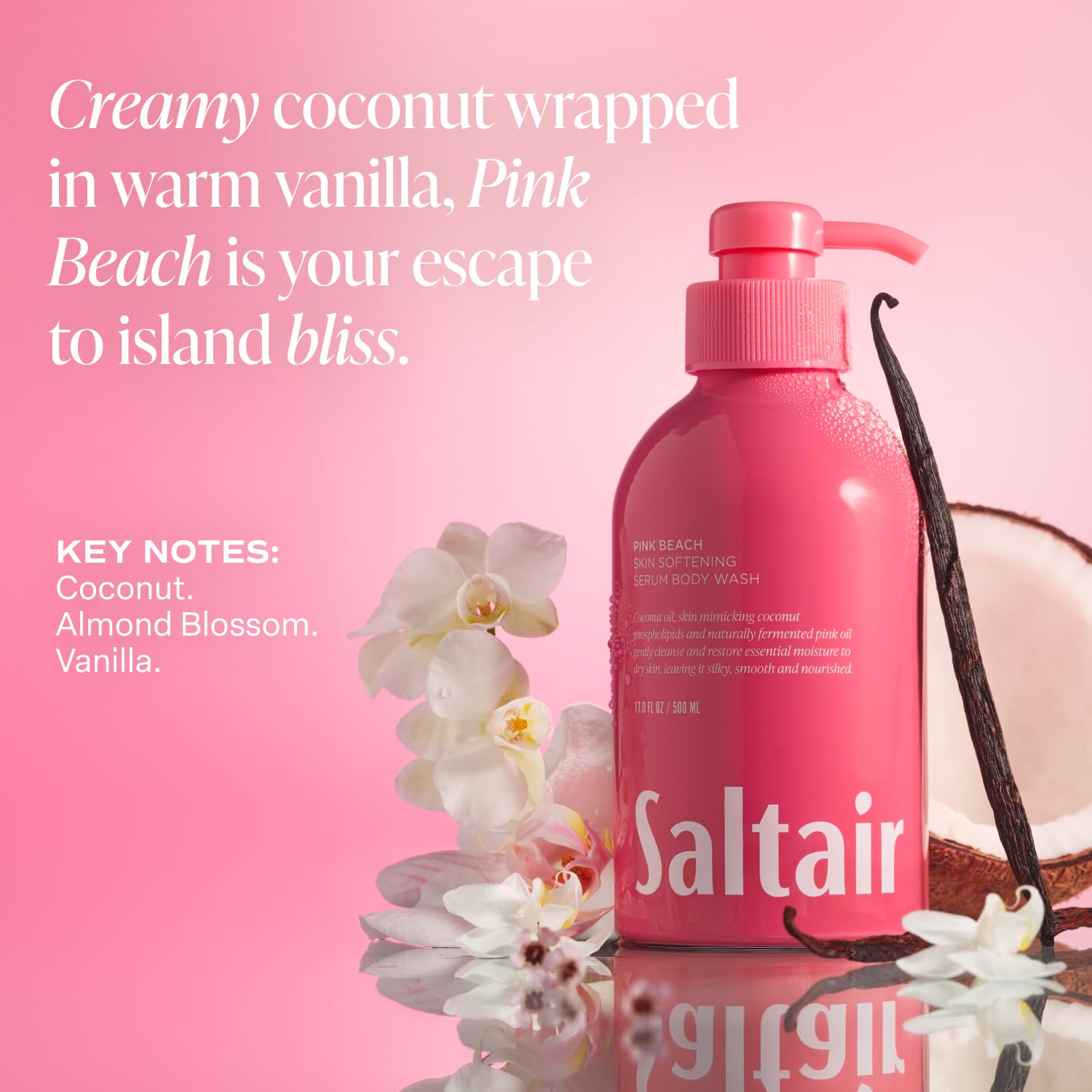 Saltair Body Wash Variety Pack – Signature Scents: Santal Bloom & Pink Beach – Moisturizing Body Wash – Scented Shower Gel for Women and Men – 2x 17oz – Paraben & Cruelty-Free