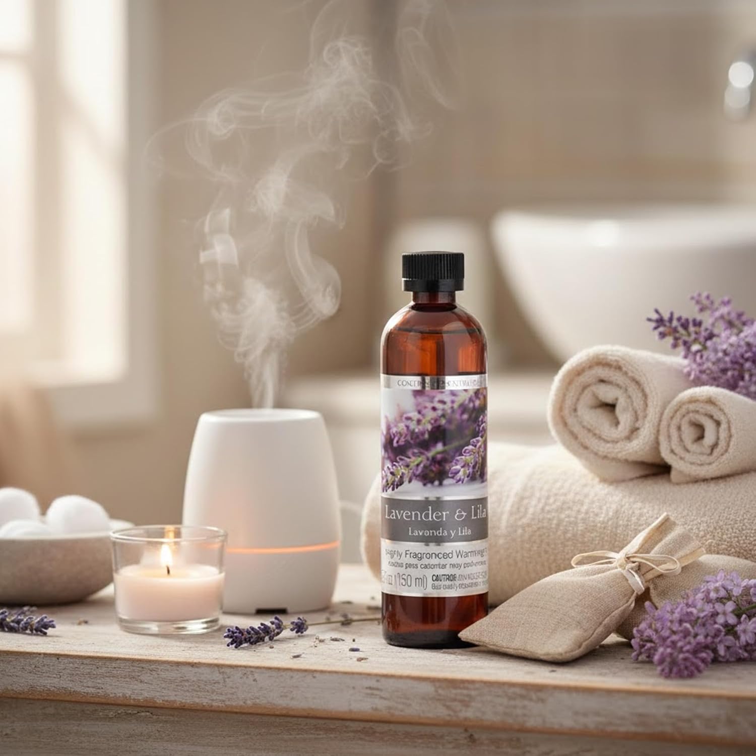 Hosley Lavender Lilac Fragrance Warming Oils, Set of 2, 5oz Each. Ideal Gift for Weddings, spa, Reiki, Meditation, Bathroom Settings.P1