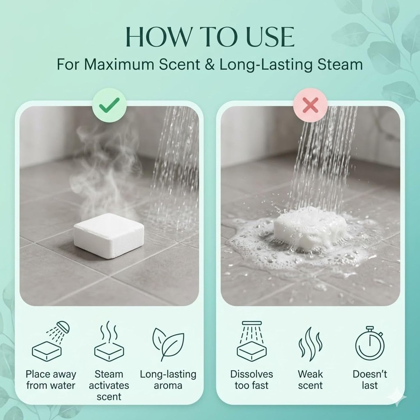 REVIV Shower Steamers Aromatherapy – 15pc Eucalyptus & Mint Shower Bombs