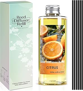 SCENTORINI Reed Diffuser Oil Refill, Citrus Diffuser Oil 6.76 Fl Oz, Natural Scented Essential Oil Refill Long Lasting Summer Home Fragrance for Room Spa Aromatherapy Bathroom Home Decor