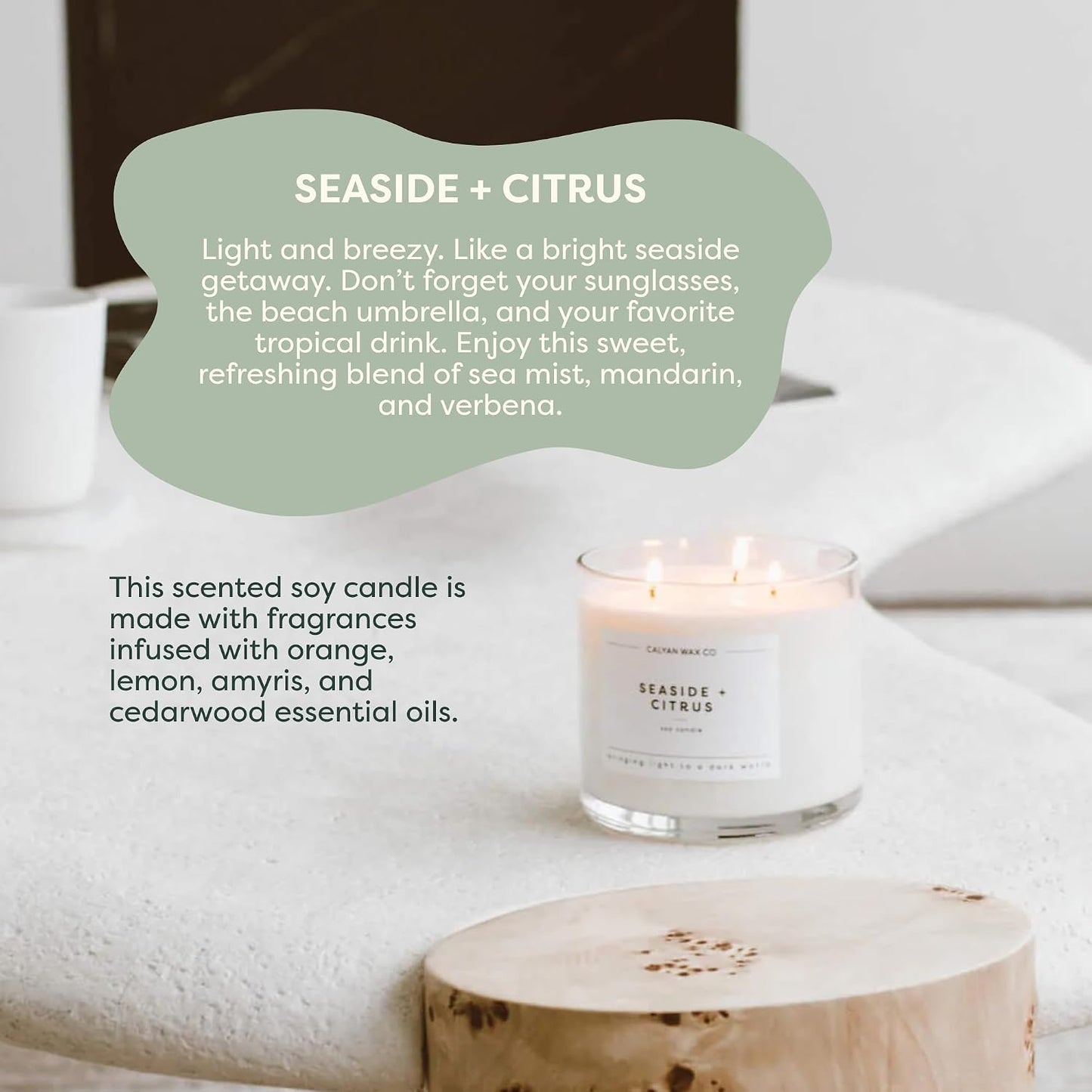 Calyan Wax Co. Everyday 3 Wick Scented Candle Gift Set - 4 Luxury Scented Candles - 43 Hour Burn - 3 Wick Clean Soy Wax Candles - Long Lasting Large Glass Jar Candle for Home - 14.9oz