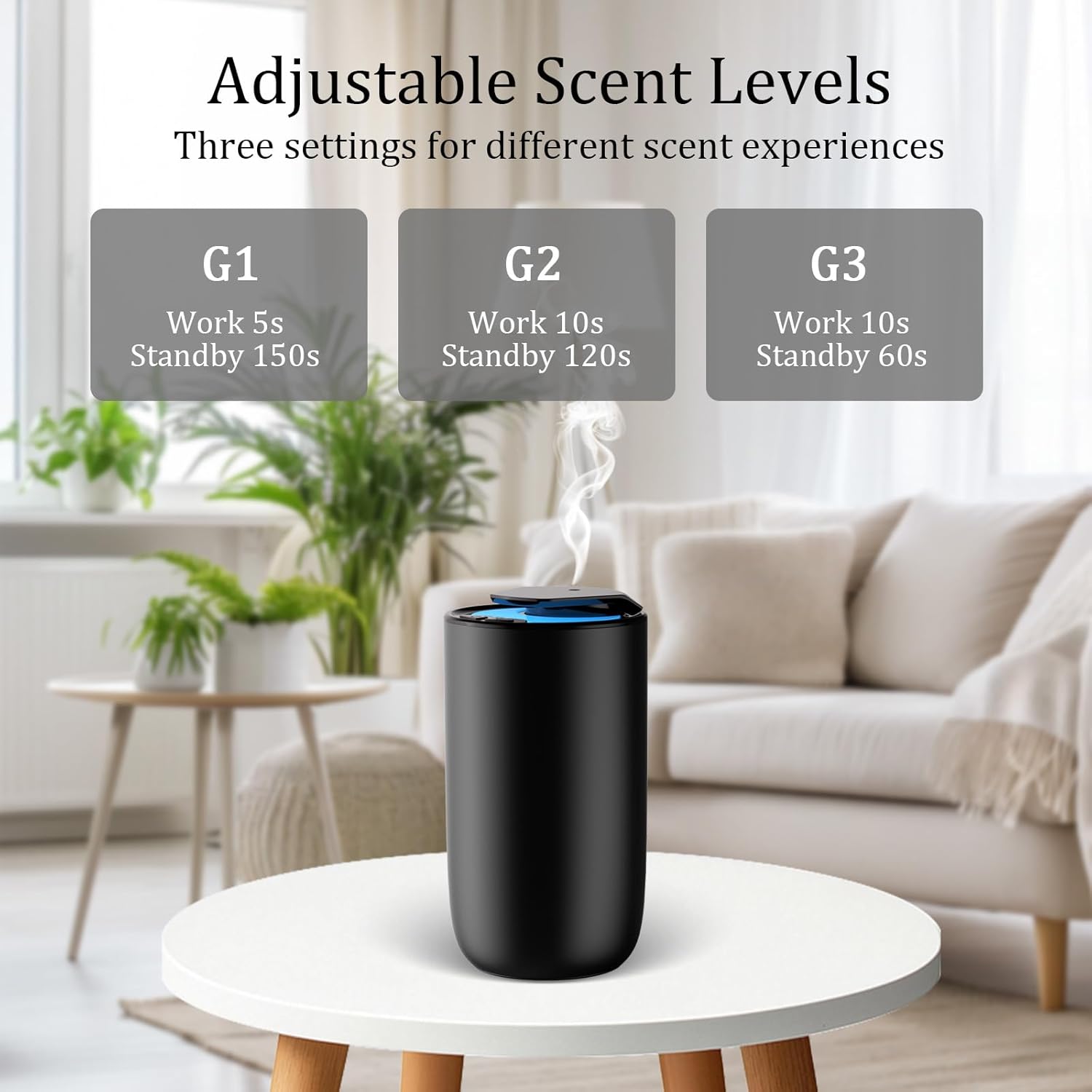 Waterless Car Essential Oil Diffuser, Premium Aluminum Alloy Cold-Air Atomizing Scent Machine Aromatherapy for Home/Office, Rechargeable, Smart Vibration Sensor, 3 Ambient Lights, Mess-Free - Titanium