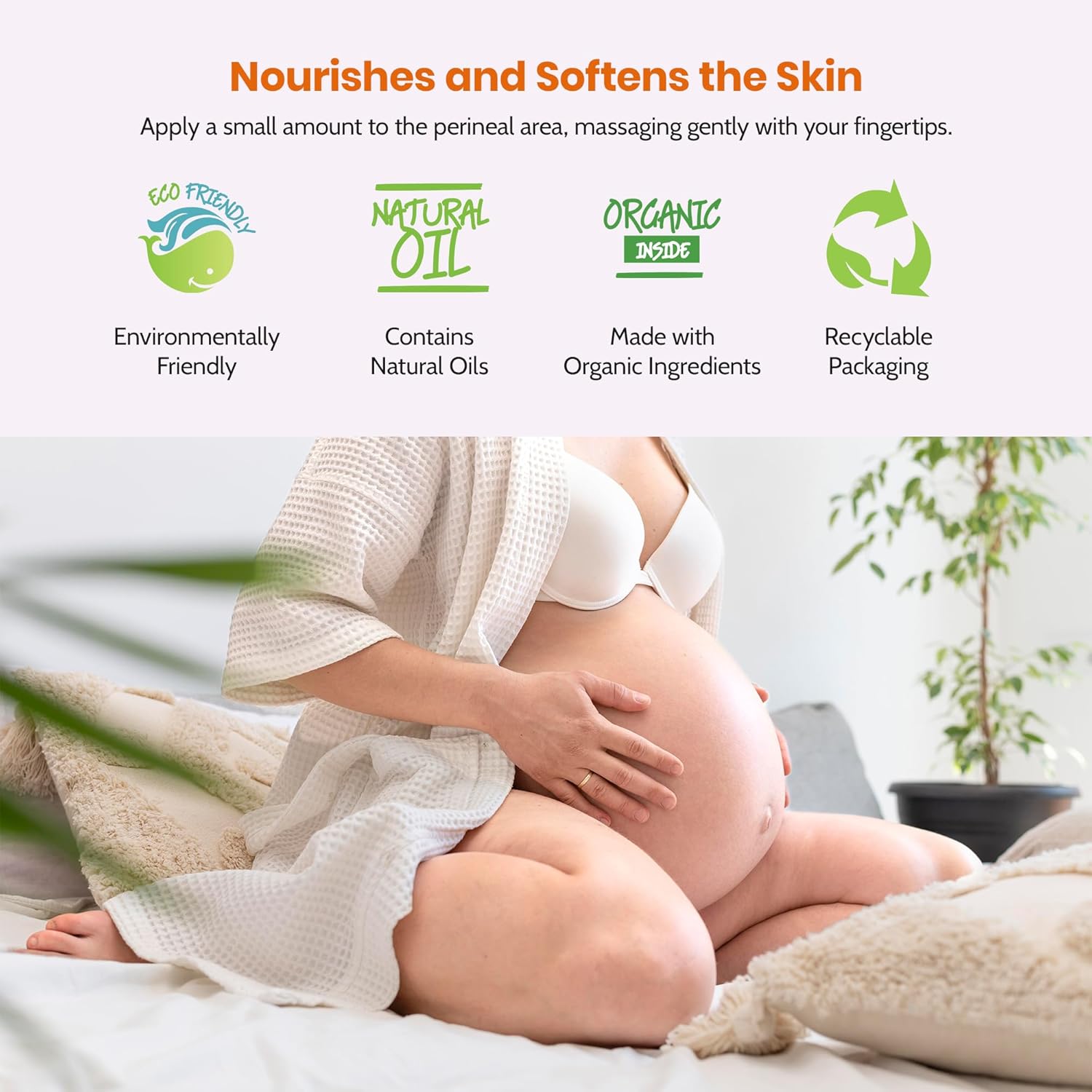 Mommy Care Perineal Massage Oil Labor Preparation, Flexible Perineal Massage Oil, Sweet Almond Oil for Pregnancy and Postpartum Recovery 100ml/3.38 fl.oz Organic All Natural