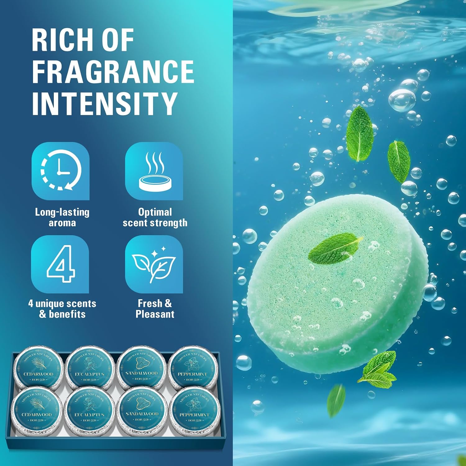 Shower Steamers for Men Daily Relaxation, Gifts for Men, Dad, Teen | Birthday & Christmas Gift for Him, Husband, Boyfriend, Premium Natural Essential Oils Aromatherapy for Soothing Daily Stress