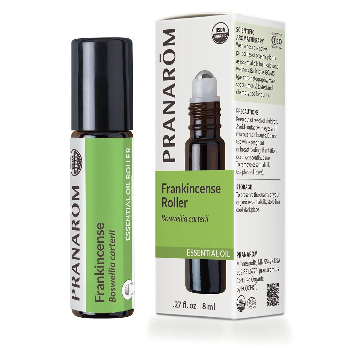 Pranarom - Frankincense Roller Essential Oil 8ml - Meditation - Diffusing