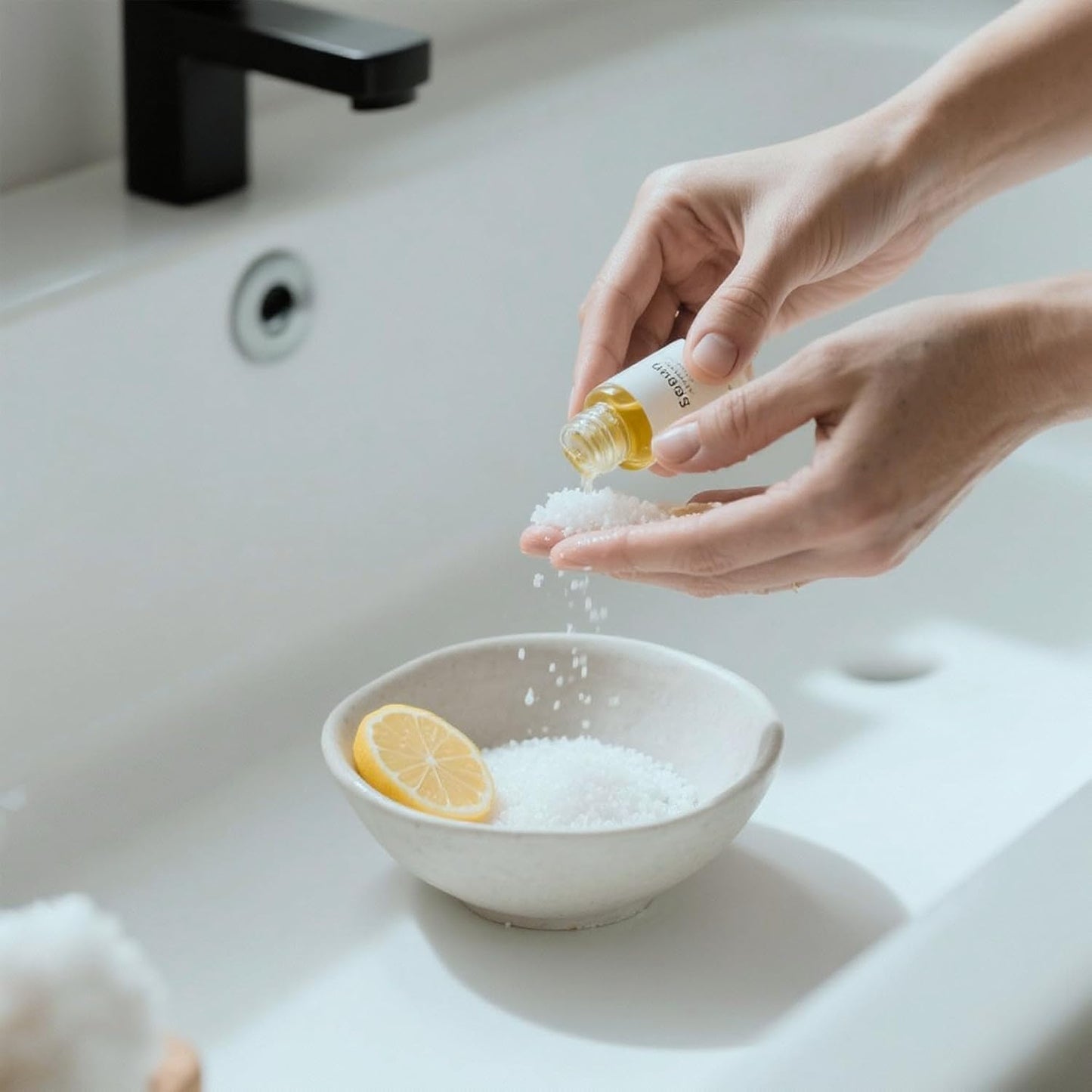 Minimalist Epsom Salt with Lemon Oil, Perfect for Scented Baths and Foot Soaks, Packaged for Convenience in a Refillable Bag (48 Ounce)