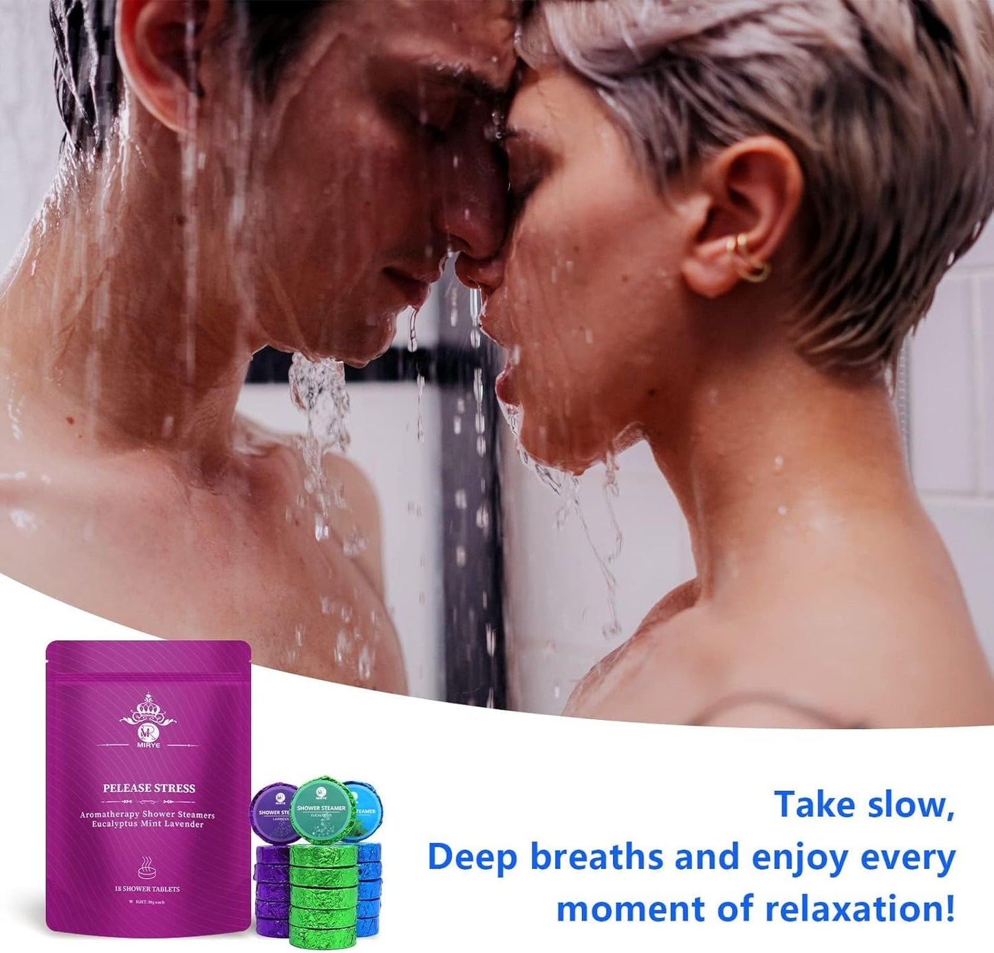 Shower Steamers Aromatherapy Gifts for Women&Men, 18-Pack Organic Eucalyptus Lavender Mint Essential Oil Shower Bombs, Self Care Stress Relief Birthday or Appreciation Gifts for Mom/Dad/Wife/Friends