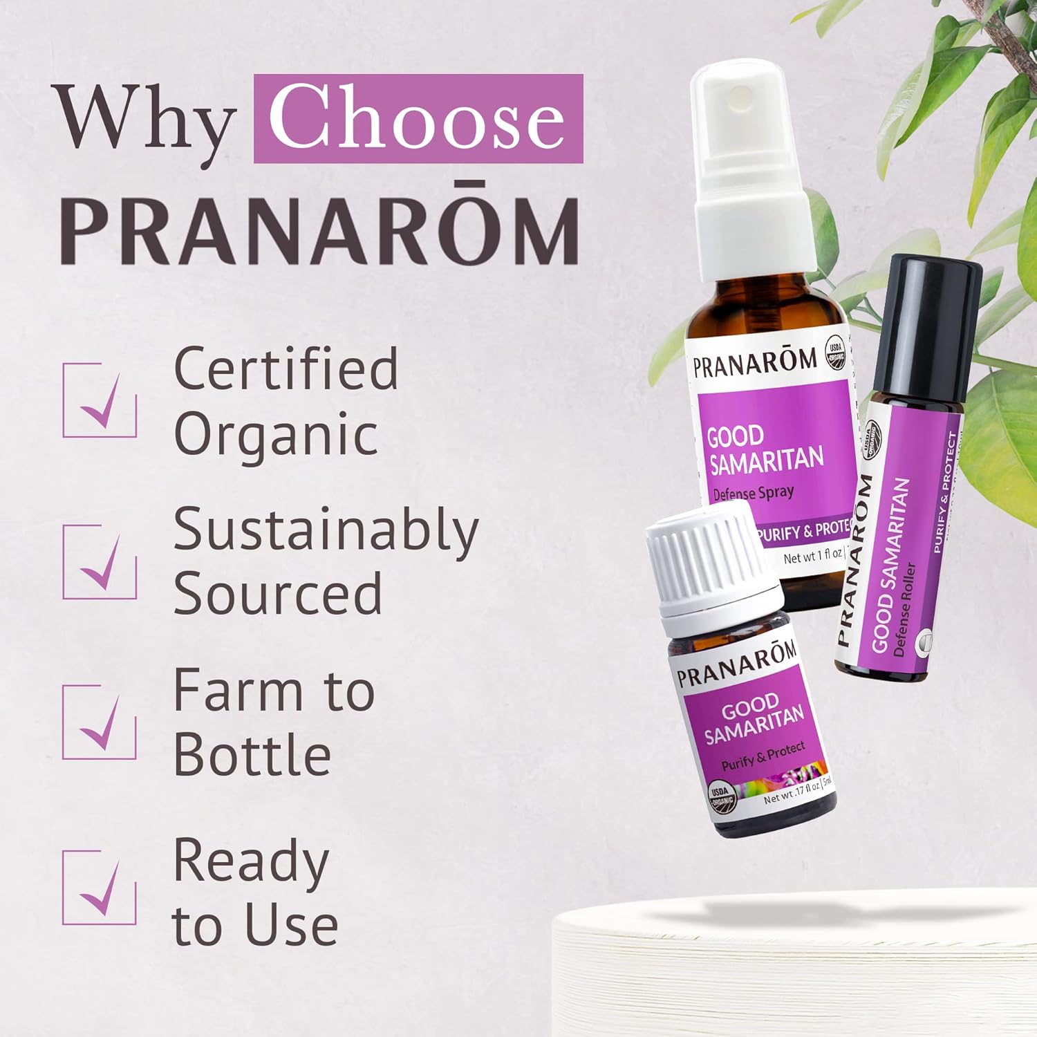 Pranarom - Good Samaritan Purify & Protect Essential Oil Blend Wellness Kit (3pk) - 100% Pure Essential Oil | USDA and ECOCERT Organic