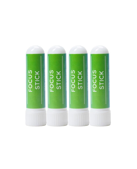 Focus Nasal Sticks (4 Pack) - Natural Mental Clarity & Concentration Aromatherapy Inhaler with Peppermint