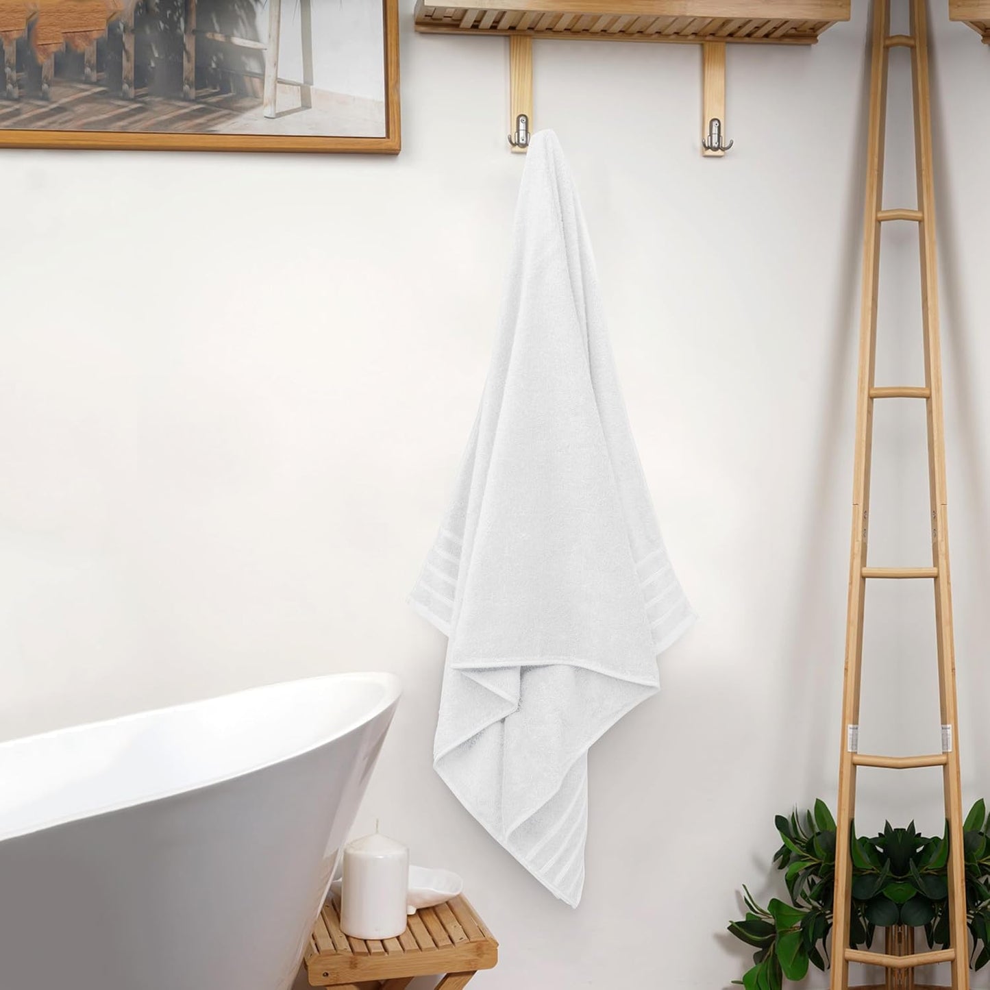 Avalon Towels Bath Towels Set of 4, Size 30 x 60 Inches - 60% Cotton, 40% Viscose Made from Bamboo, Soft and Absorbent, Quick Drying, Lightweight, Perfect for Daily Use
