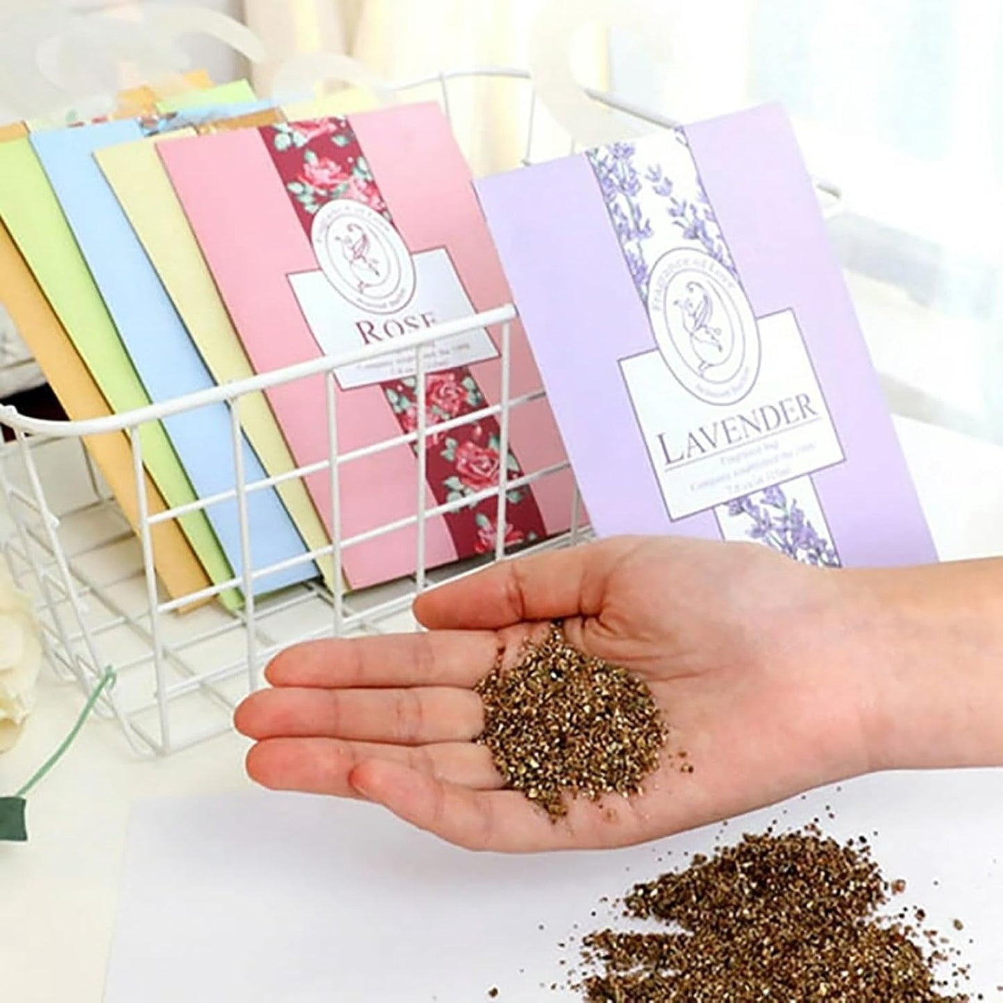 2026 NEW Scented Sachets for Drawer and Closet,Long-Lasting Sachets Bags Home Fragrance 6 Scents Option- Lavender,Rose,Jasmine,Ocean,Gardenia,Lily,5 pcs