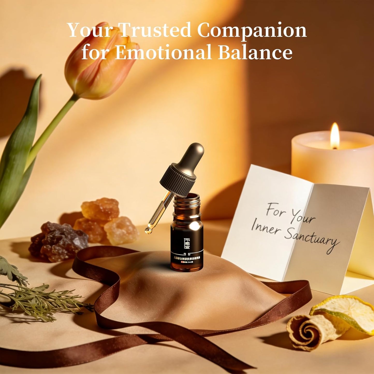 Solace Emotional Balance Essential Oil Blend for SPA, Guasha Massage & Bath – Frankincense, Bergamot & Angelica to Soothe Stress & Uplift Mood – 100% Natural & Pure - Herbal Aroma - 0.17 Fl Oz