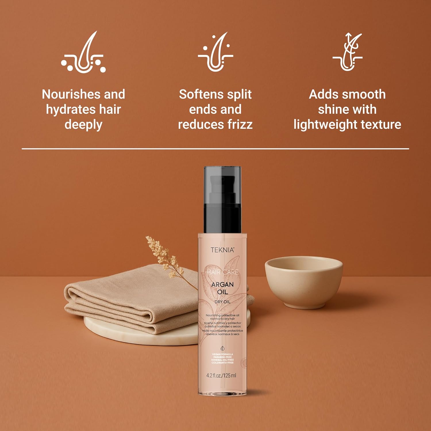 Lakmé Teknia Argan Oil Dry Oil, Hydrating Hair Oils with Argan Oil for Hair, 4.2 Fl Oz