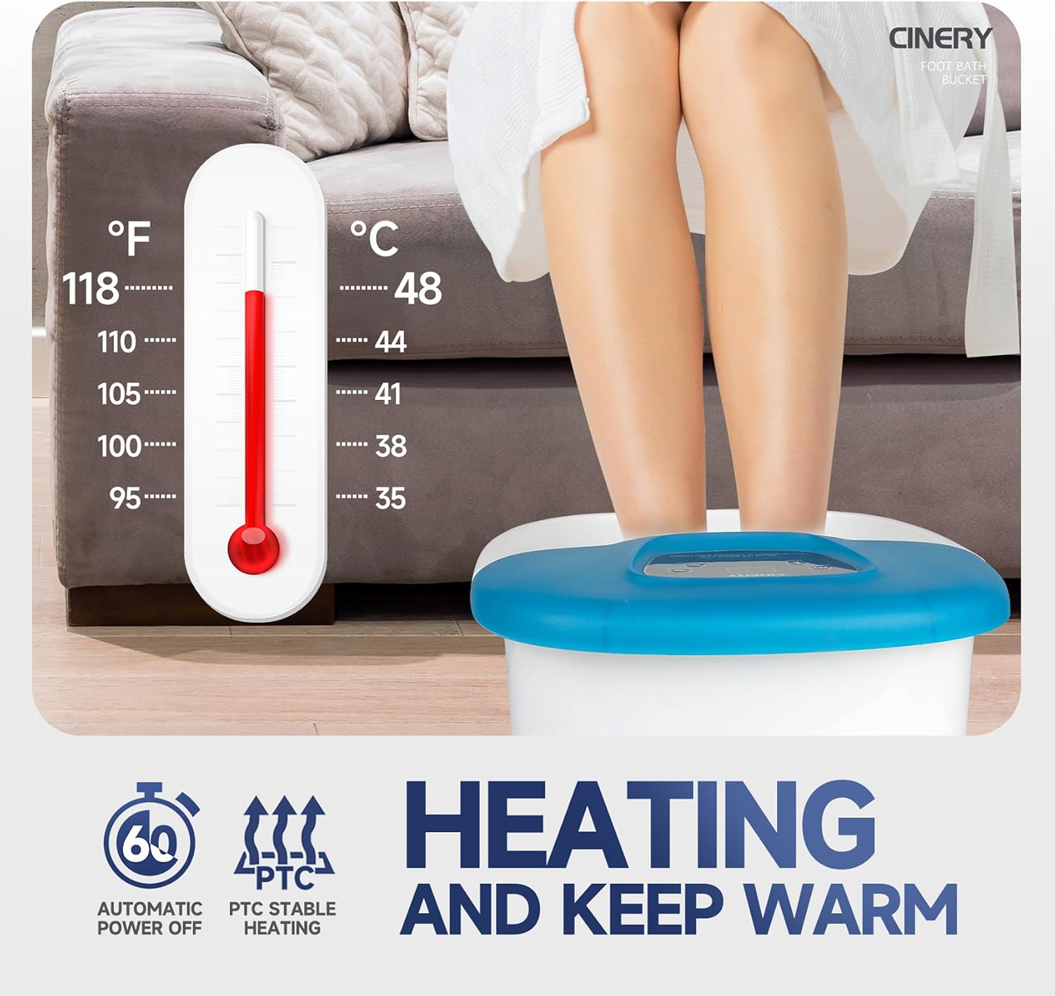 Foot Spa Bath Massager with Heat, Bubbles, Vibration and Pedicure Foot Spa with 16 Rollers for Feet Stress Relief, Foot Soaker with Mini Acupressure Massage Points & Temperature Control