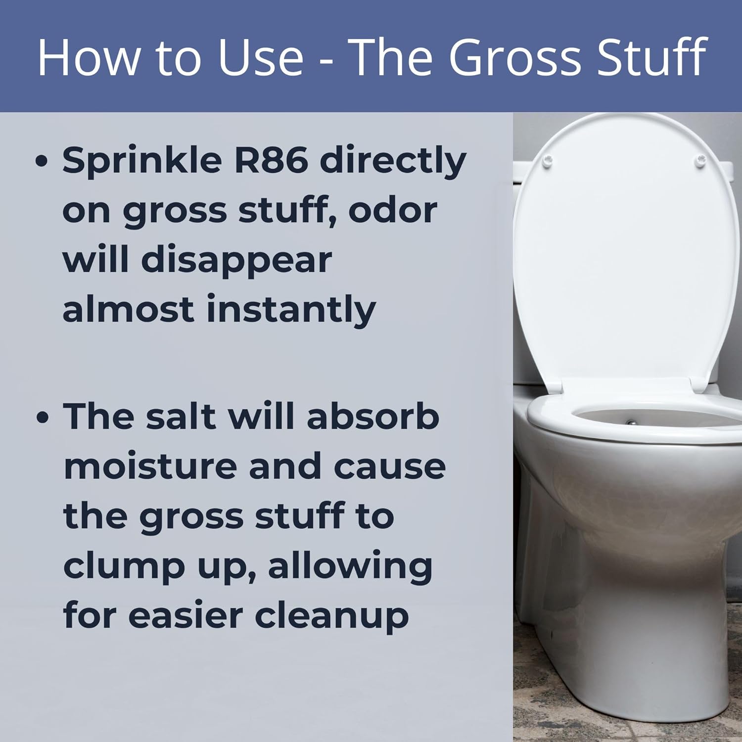 R86 Industrial All-Out Odor Eliminator, Removes Dead Animal Odor, Skunk Odor, Urine, Poop, Musty Basement & More – Natural Formula, Use Wet or Dry, Biodegradable