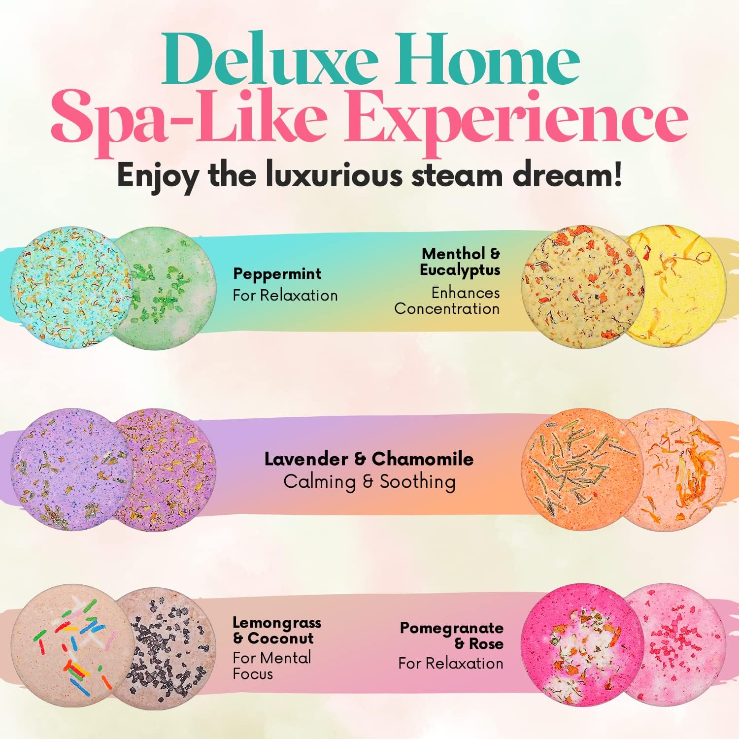 24-Pack Shower Steamer - Aromatherapy Shower Steamer Tablets with Pure Essential Oils and Sea Salt - Natural Vaporizing Shower Tablets Bath Gift Set