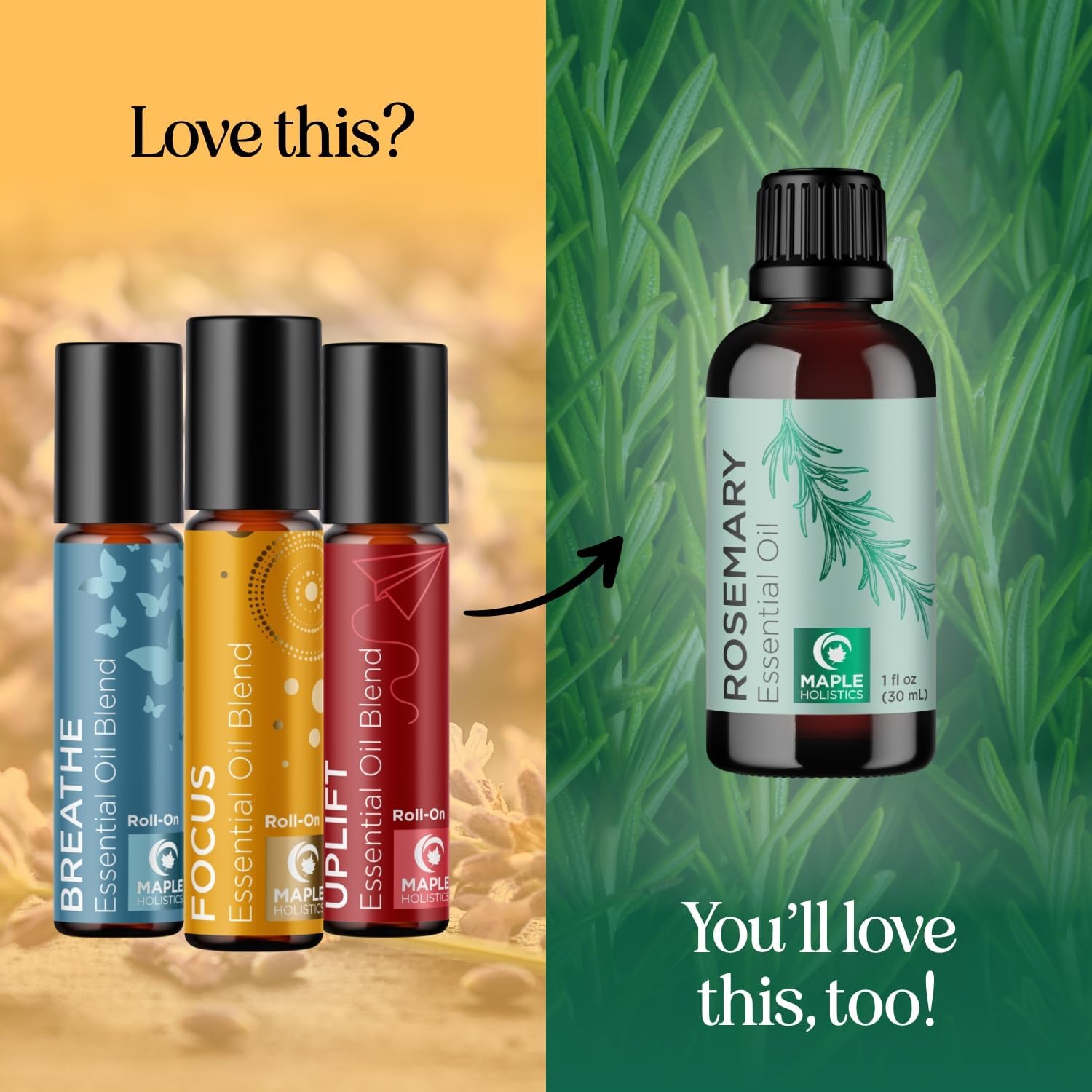 Aromatherapy Roll on Essential Oils Set - Wellness Essential Oils Set Variety Pack with Focus Uplift & Breathe Essential Oil Rollers - Fun & Cute Wellness Gift for Young Women and Teens (3 Pack)