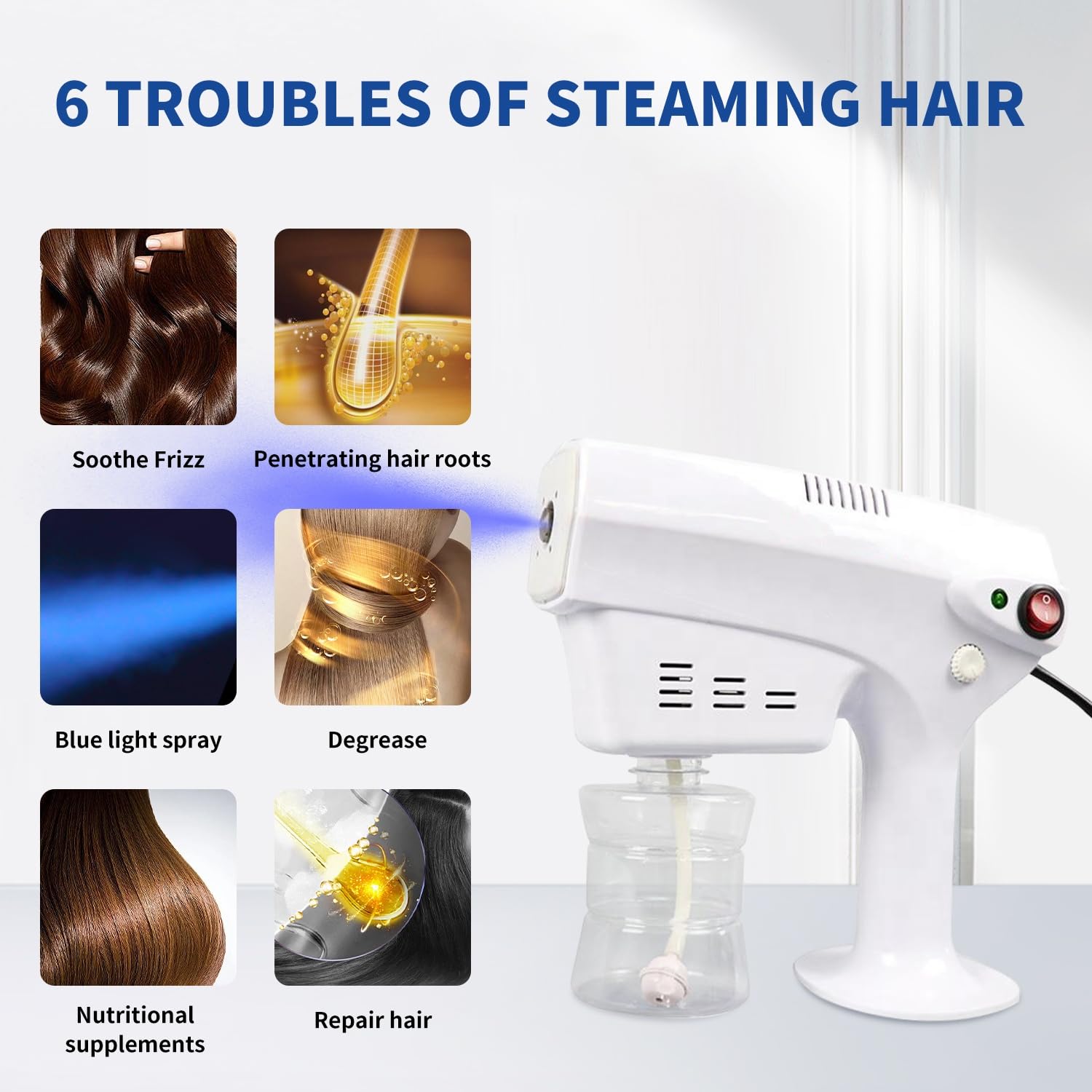Nano Steam Gun Hair Care Sprayer Micro Mist Machine Spray Gun Facial Steamer