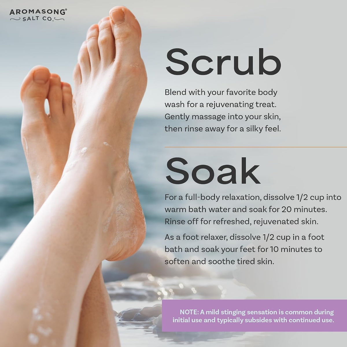 Aromasong RAW Magnesium Bath Flakes with 100% Natural Lavender, 14 Oz. Muscle Relaxing Organic Salts Mg Chloride, Mineral Soak Salt.