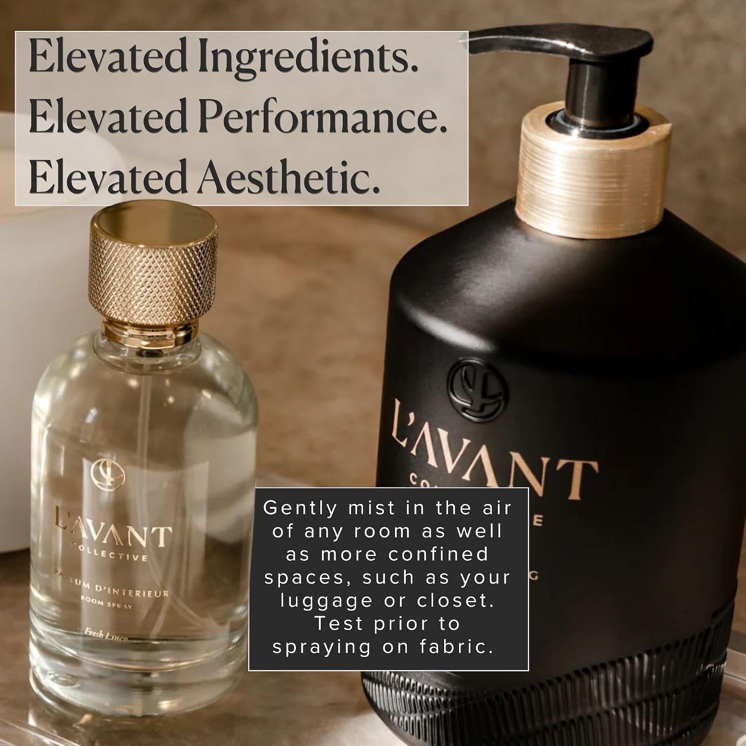 L'AVANT Collective Luxury Room Spray | Fresh Linen | Non-Toxic Linen Spray & Air Freshener with Essential Oils | Room Freshener, Home Fragrance & Odor Eliminator | 100ml Glass Bottle for Bedroom