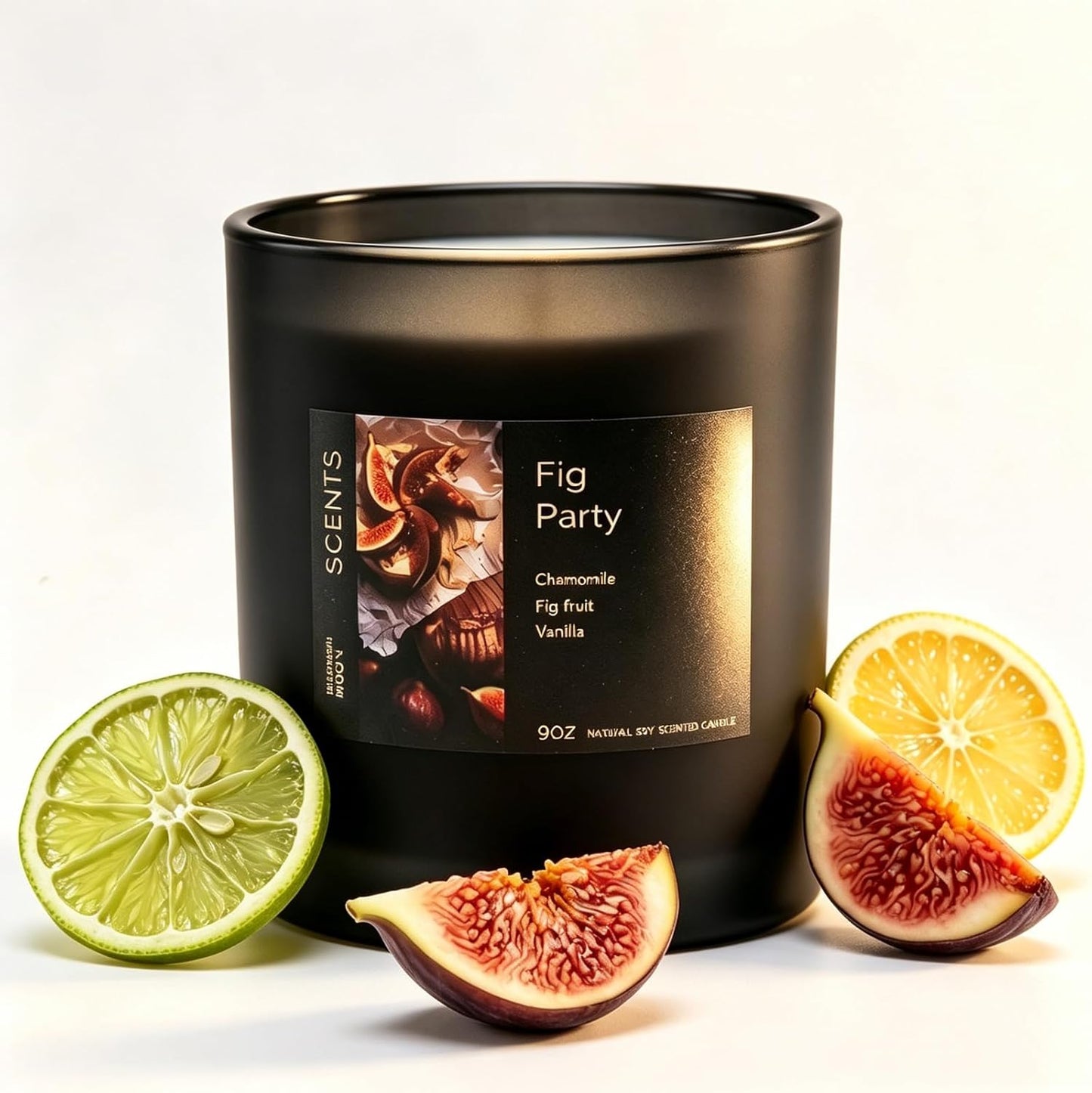 Scented Candle Fig & Fir, Natural Soy Wax Candle, 50 Hour Burn Time, Fruity Gourmand Holiday Candle for Home, Winter Décor, Relaxation & Cozy Nights Fruity Vanilla Wood Scented Candle for Christmas ﻿