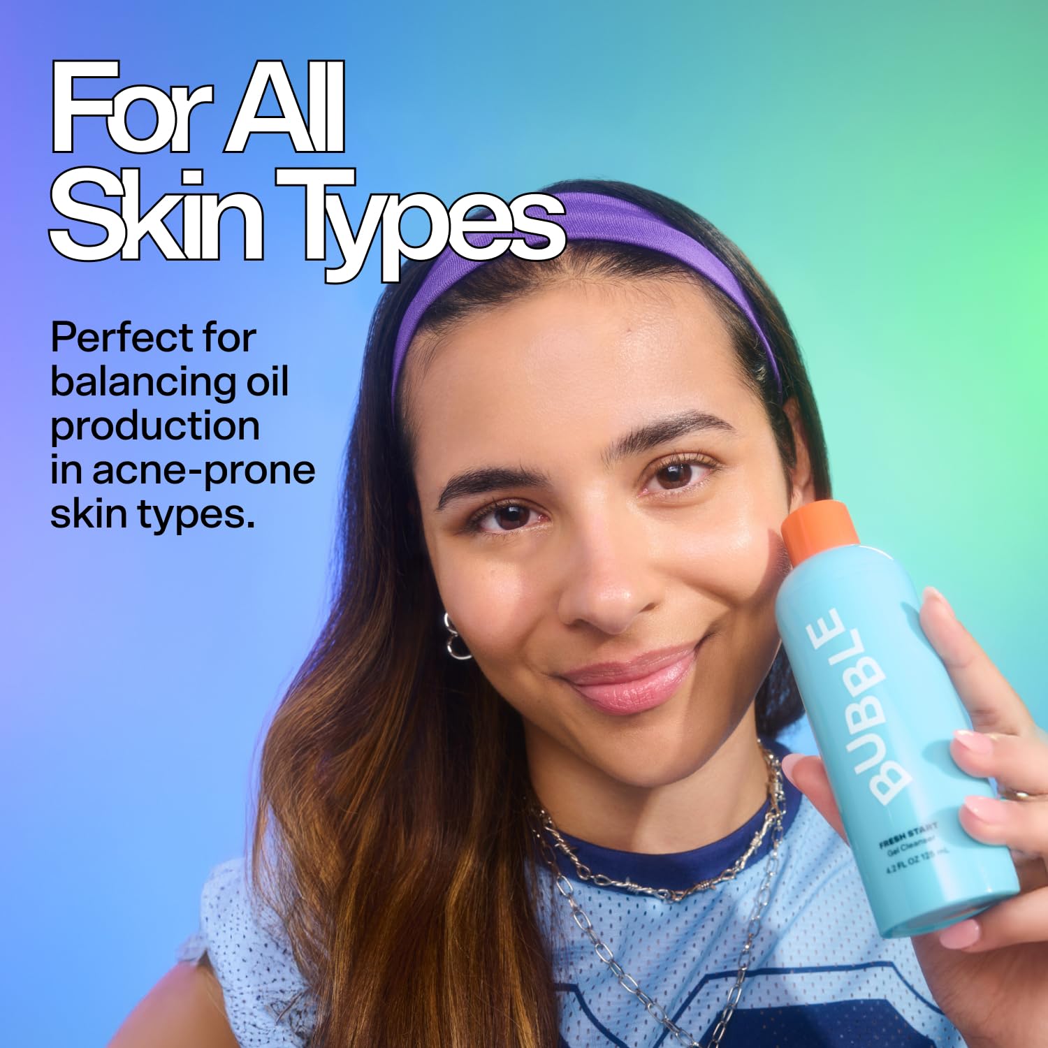 Bubble Skincare Fresh Start Gel Cleanser - Gentle Exfoliating Face Wash for Oily Skin - Gel Cleanser with Aloe Vera Juice + Caffeine to Protect and Soothe Complexion - Summer Skincare Essential(125ml)