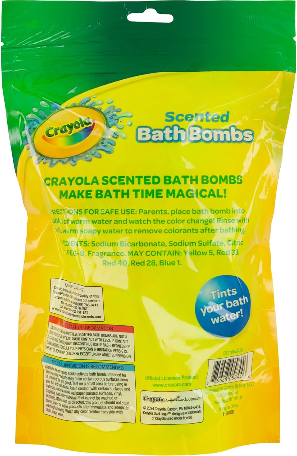 Crayola Scented Bath Bombs for Kids (7 Count), Non-Toxic, Stain Free, Multi-Colored Fizzy Bath Bombs with Grape, Lemon, Cotton Candy & Bubblegum Scents
