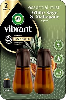 AIR WICK Essential Mist Twin Refill – White Sage & Mahogany (2x.67) oz.