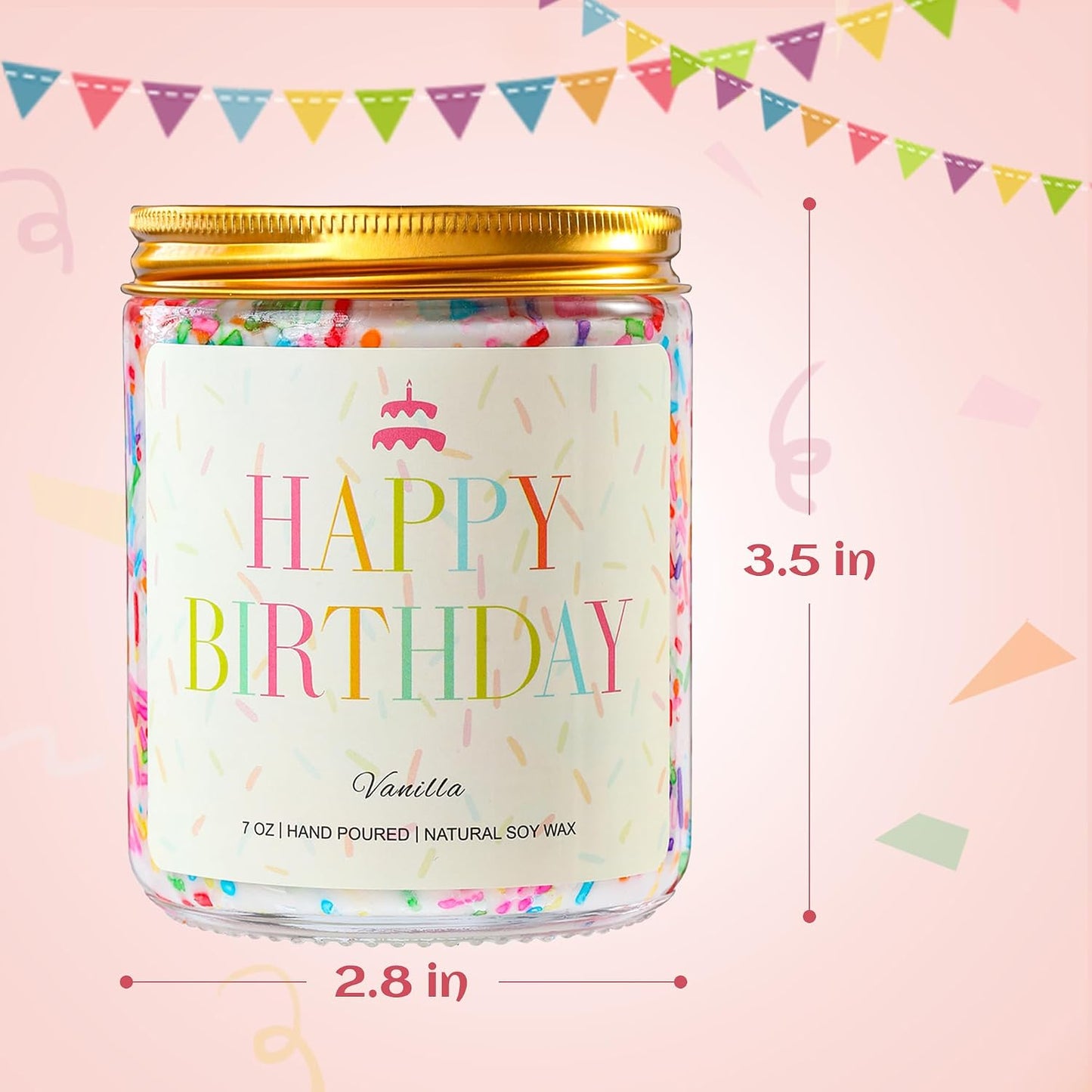PHD CAKE Happy Birthday Candle - Birthday Gifts for Women, Men, Mom, Dad, Sister, Teacher, Friends, Natural Soy Wax Vanilla Scented Candles