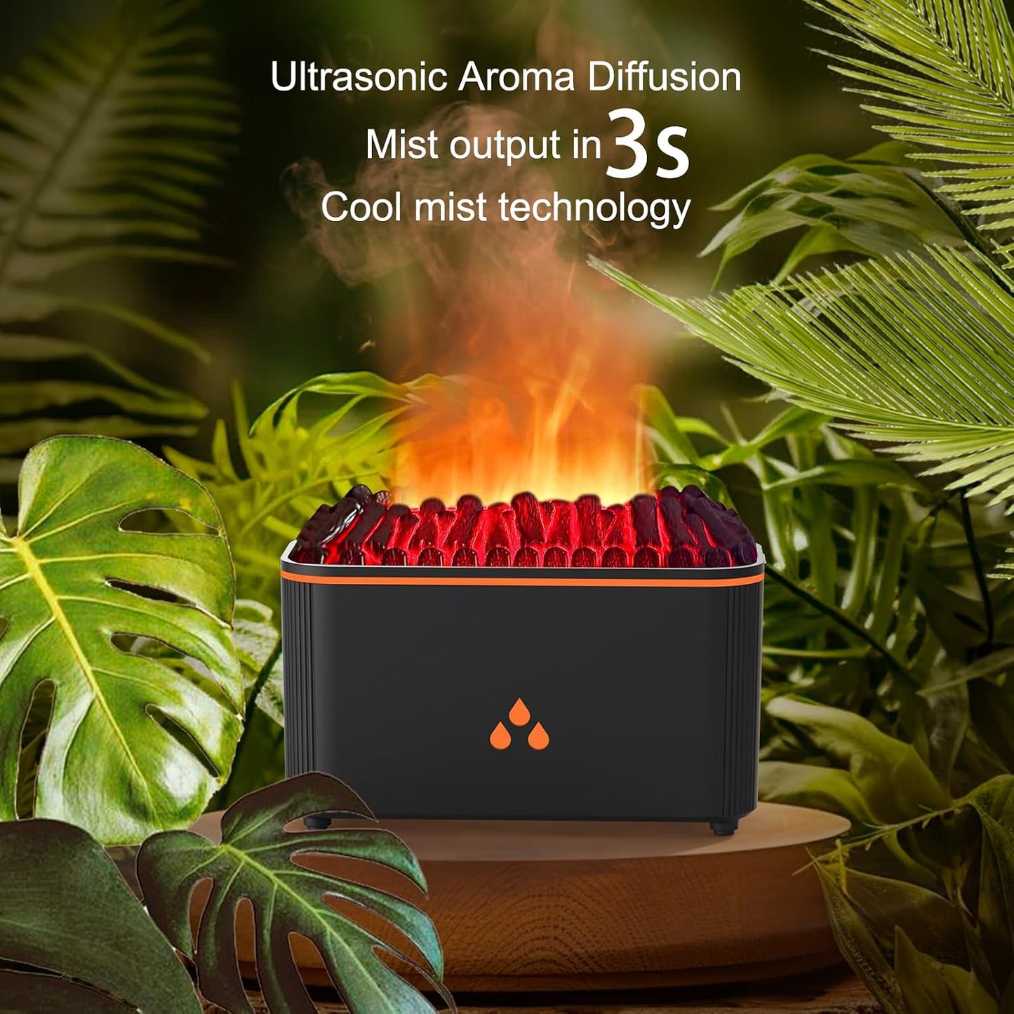 Aromatherapy Diffuser LtYioe Essential Oil Diffuser, Mini Wood-Burning Aroma Diffuser, 160 ML Ultrasonic Cool Mist Aromatherapy Humidifier，7-Colorful Light & Auto-Off, Whisper-Quiet Operation