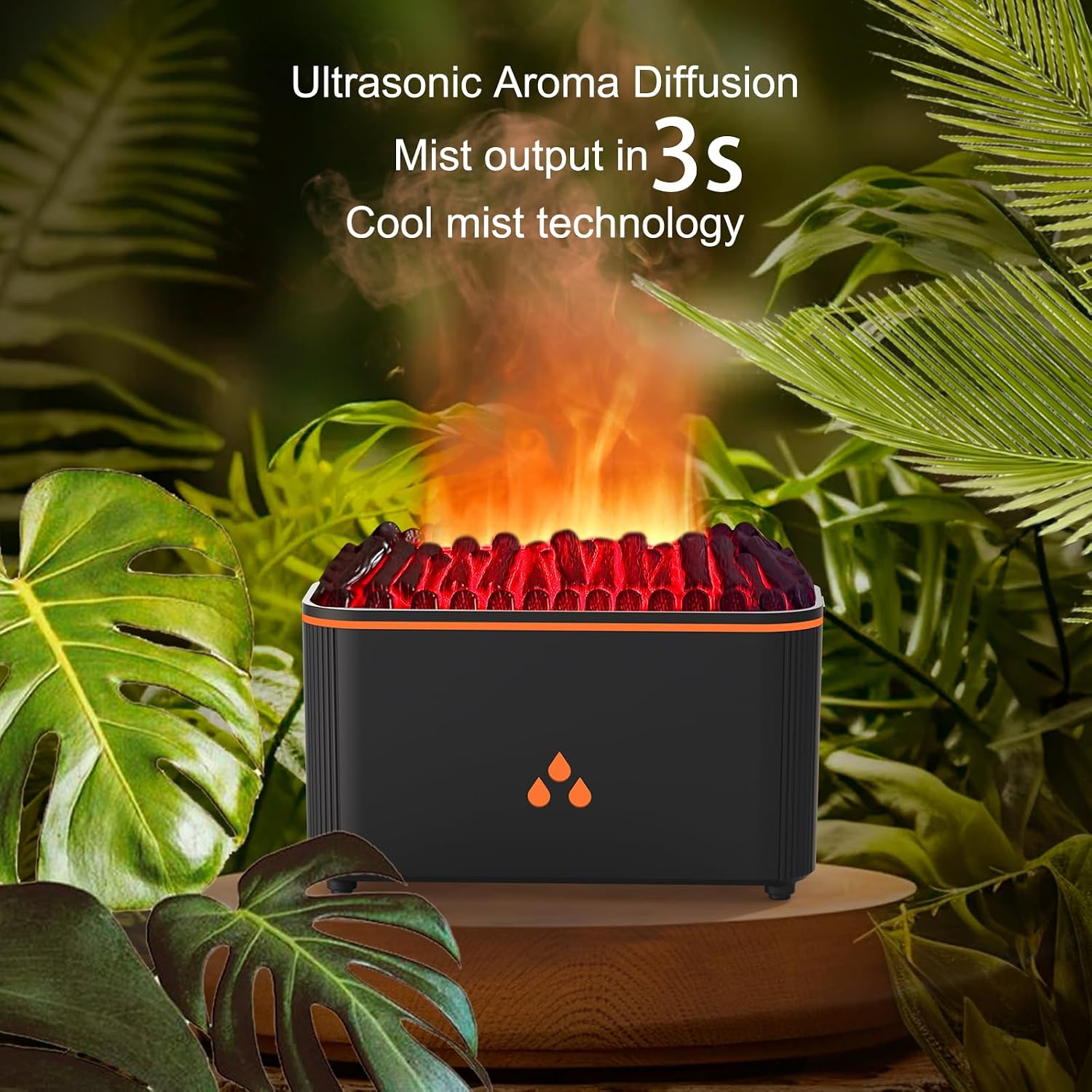 Aromatherapy Diffuser LtYioe Essential Oil Diffuser, Mini Wood-Burning Aroma Diffuser, 160 ML Ultrasonic Cool Mist Aromatherapy Humidifier，7-Colorful Light & Auto-Off, Whisper-Quiet Operation