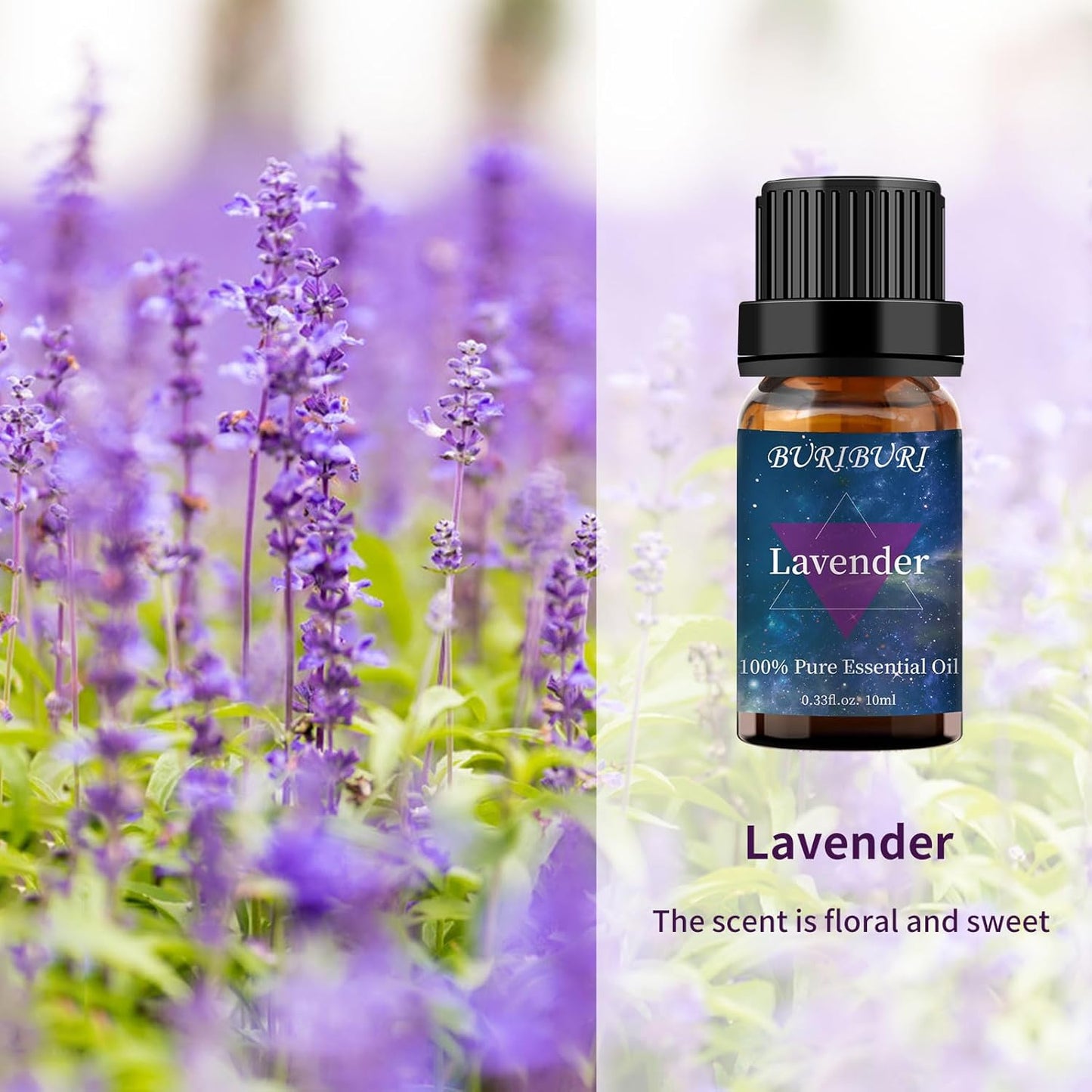 BURIBURI Eucalyptus Oil and Lavender Essential Oil Set 2 Pack, 100% Pure Diffuser Oil Eucalyptus Essential Oil for Massage, Soap Making