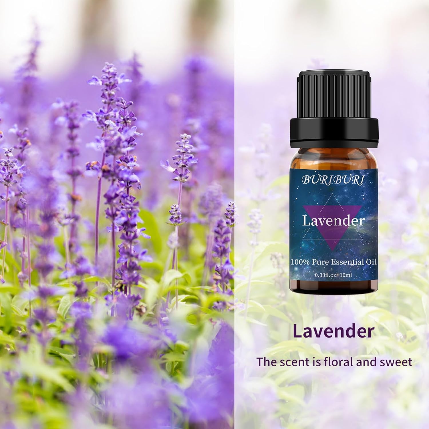 BURIBURI Eucalyptus Oil and Lavender Essential Oil Set 2 Pack, 100% Pure Diffuser Oil Eucalyptus Essential Oil for Massage, Soap Making
