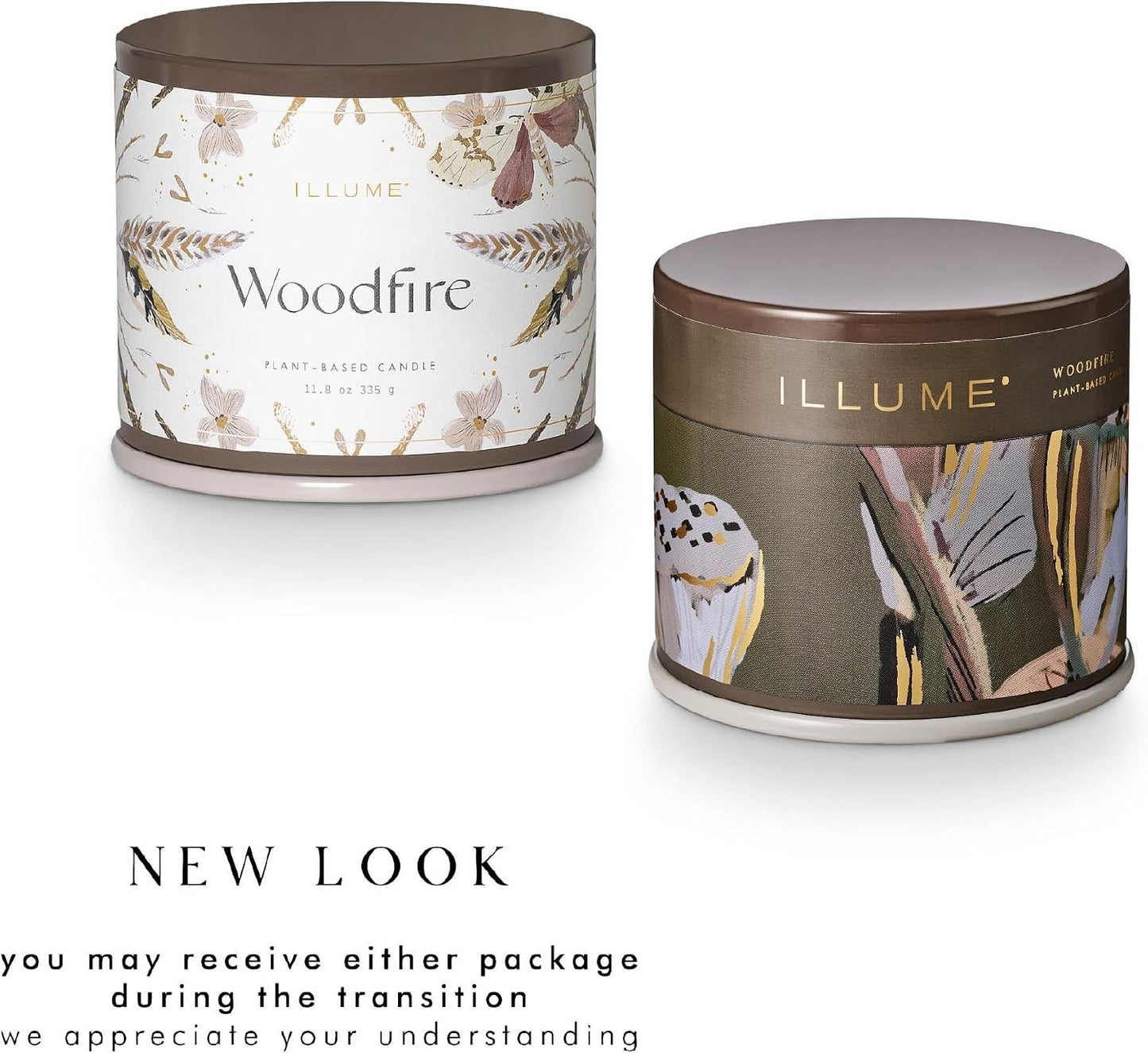 Illume, Candle Tin Woodfire Vanity 11.9 Ounce