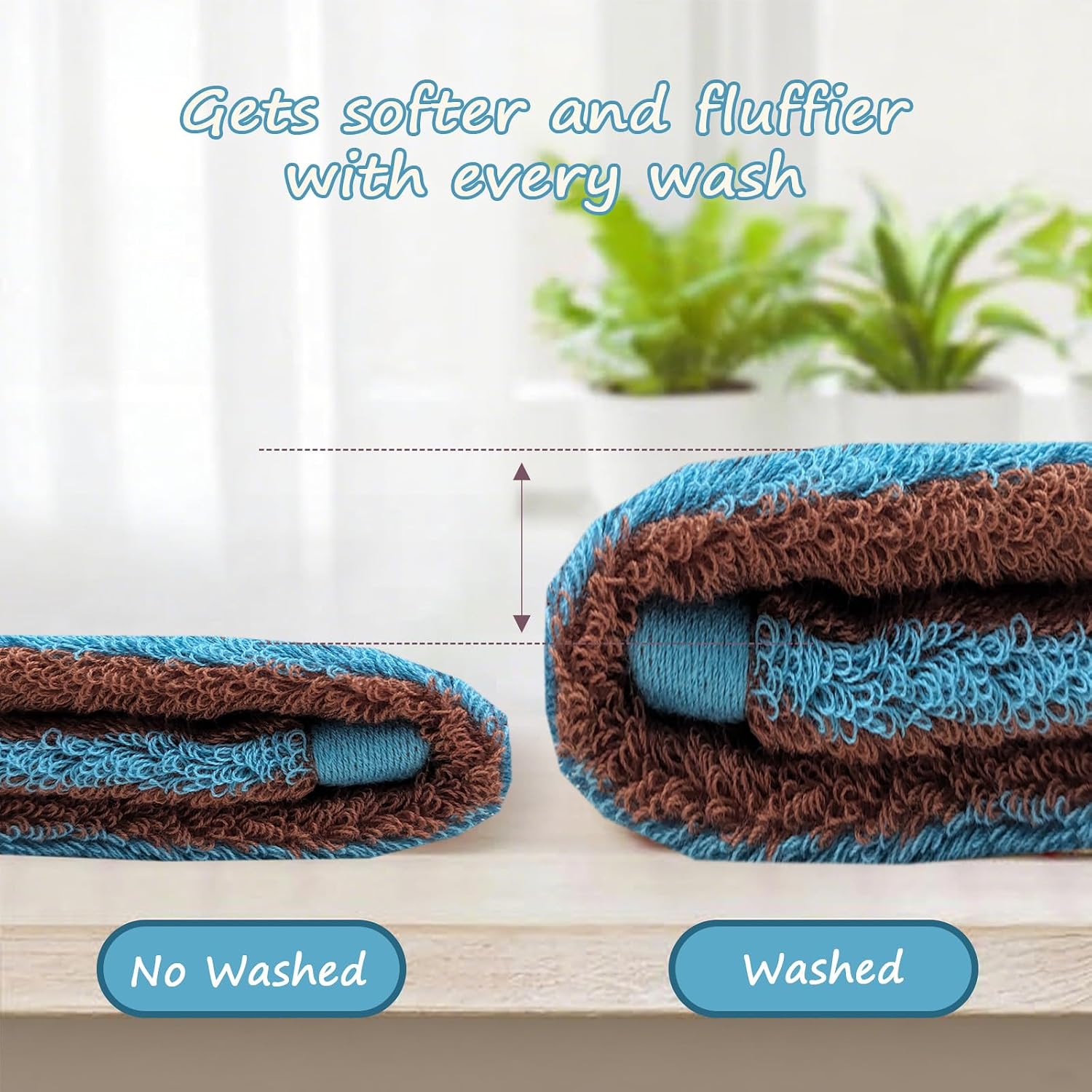 Soft Caramel-Striped Cotton Hand Towels Luxury Classical Striped Towels for Bathroom Absorbent & Quick Drying Face Towel for Shower Spa Gym Home, Coffee, 14 x 30 Inch