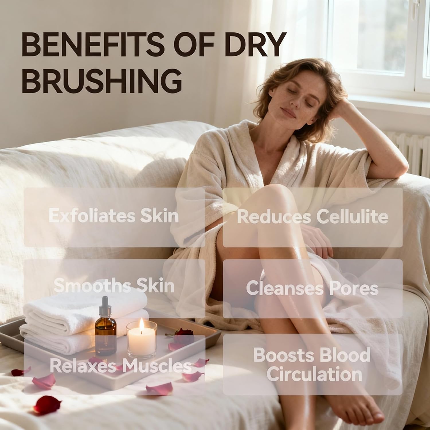 SURDOCA Dry Brushing Body Brush for Lymphatic Drainage, Wet & Dry Body Scrubber, Natural Exfoliating Brush, Pink