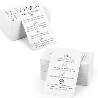 240Pcs Car diffuser instruction cards Care car hanging diffuser card Car diffuser accessories for Car Oil Diffuser Bottles Package Bag Supplies 3.54 x 2.12inch White