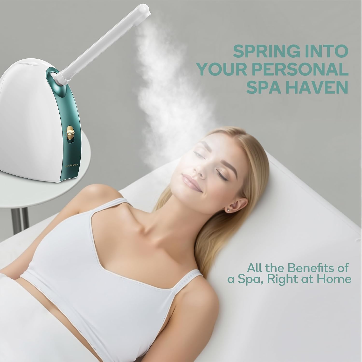 Newbealer Extended Nozzle for 3in1 Facial Steamer, 360° Rotatable Arm - Extra Flexibility for Portable Spa - Personal Care Use at Home or Salon, Replaceable Accessory (Not Include Facial Steamer)