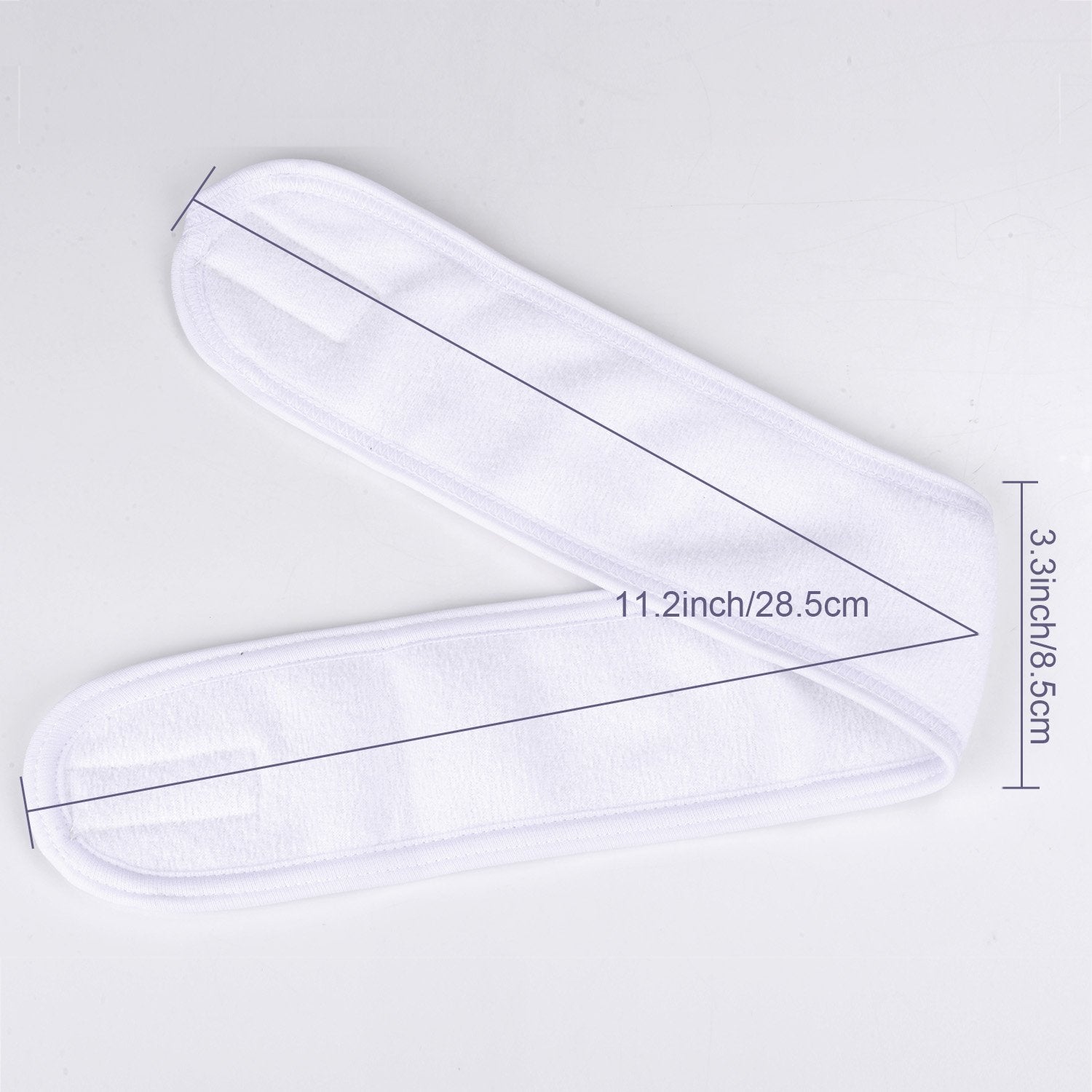 Whaline Spa Facial Headband Head Wrap Terry Cloth Towel, 4 Counts, White | Stretch, for Bath Makeup and Sport