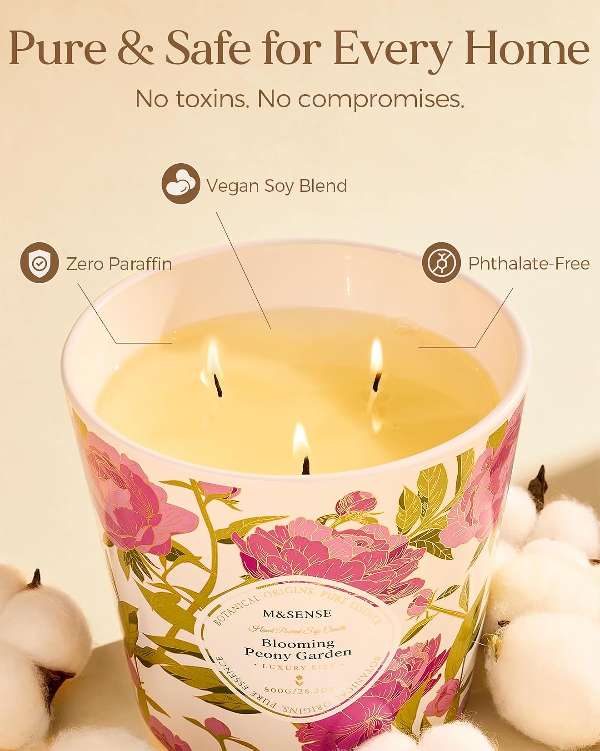 M&SENSE Peony Garden Scented Candle