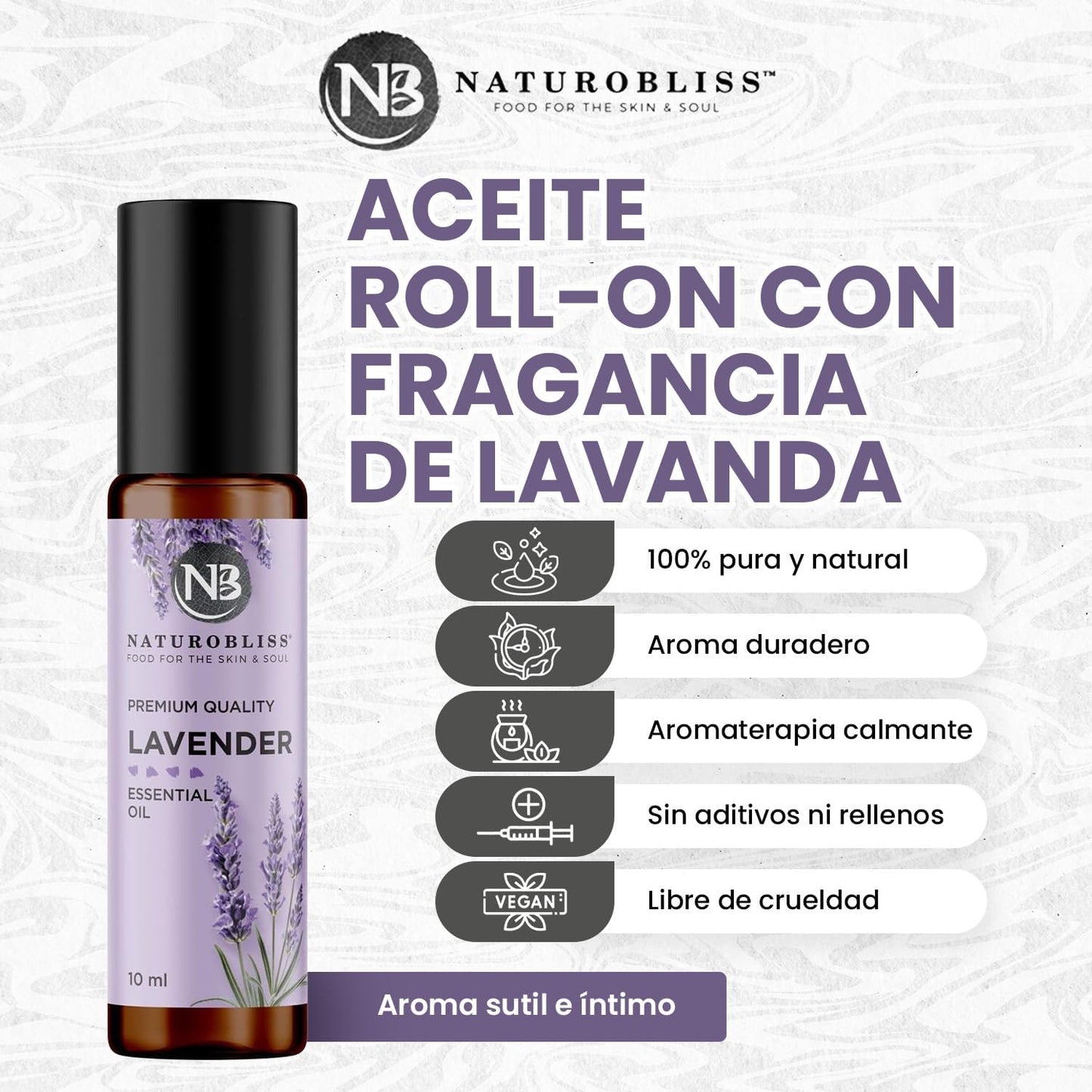 NaturoBliss Lavender Essential Oil Roll On, 10 ml