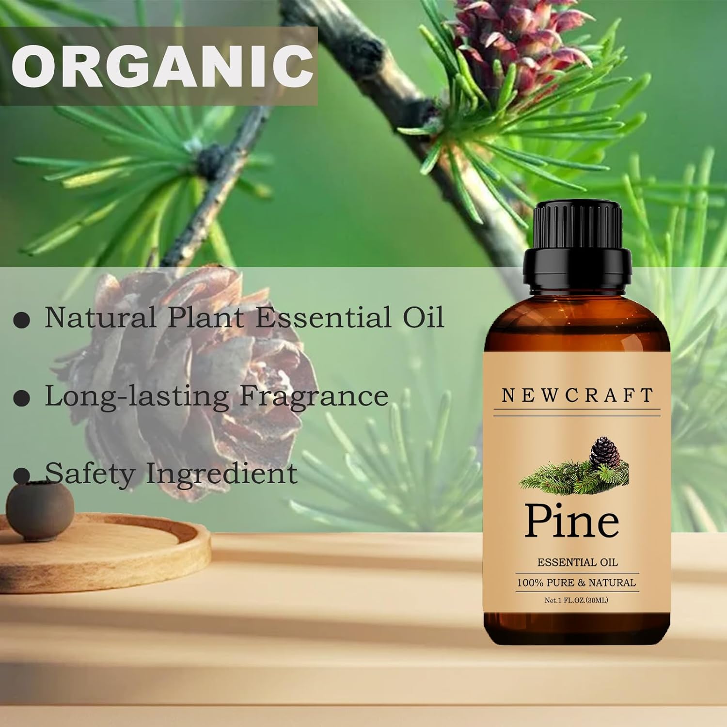 Pine Essential Oils, 100% Pure and Natural Essential Oil for Aromatherapy Diffuser - Pine/1 Fl Oz