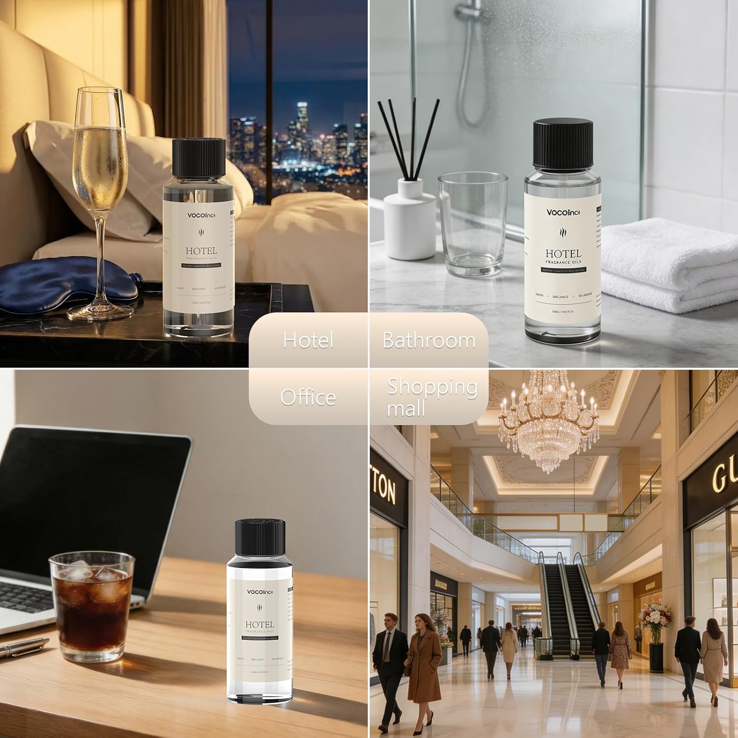 VOCOlinc Hotel Collection Diffuser Oil - My Way - Inspired by Luxury Five Star Hotel Lobby Scent Oil for Waterless Oil Diffusers, Luxurious Scents of Sandalwood, Suede, and Soft Woods (4.06 OZ)